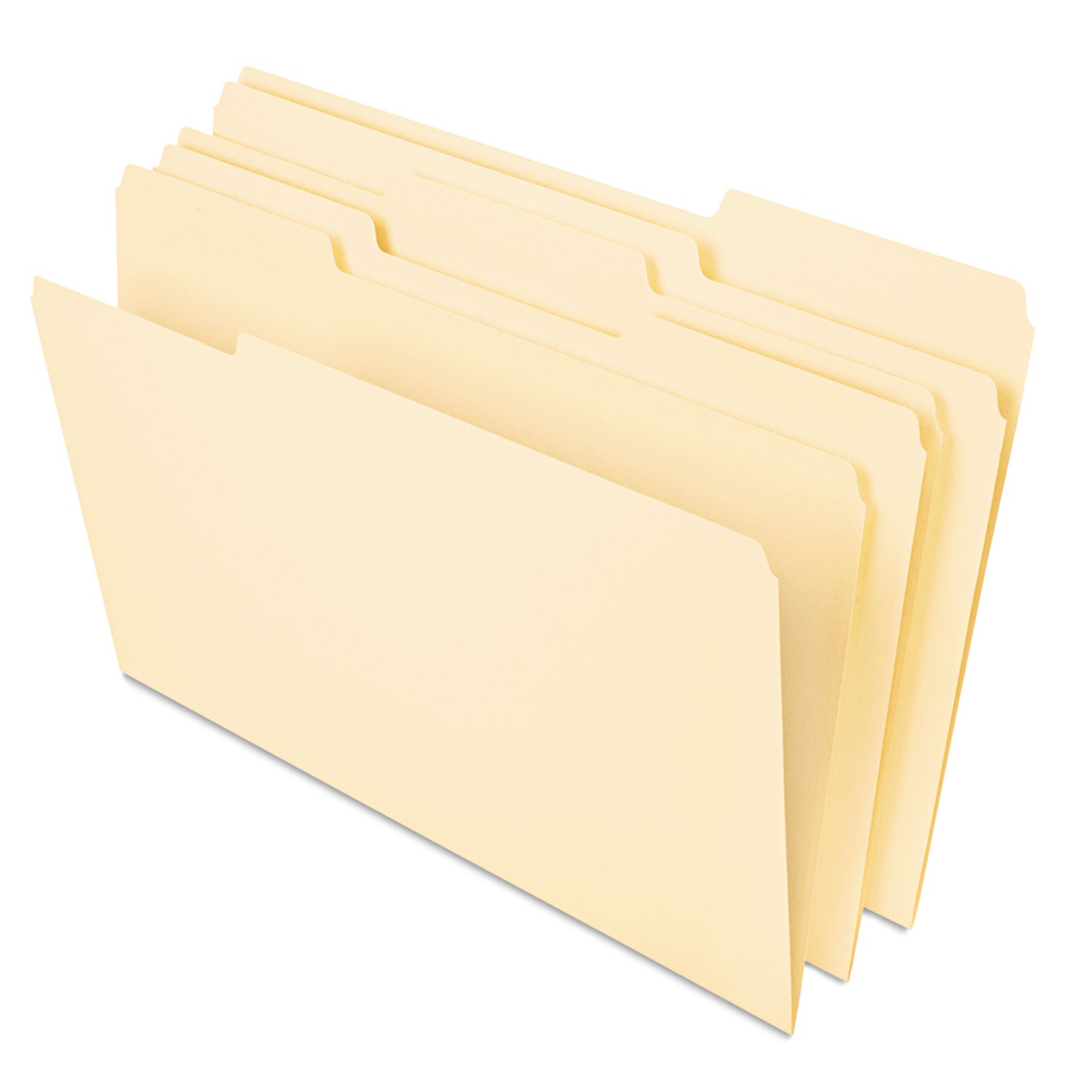 Deluxe Heavyweight File Folders, 1/3-Cut Tabs: Assorted, Letter Size, 0.75" Expansion, Manila, 50/Pack -