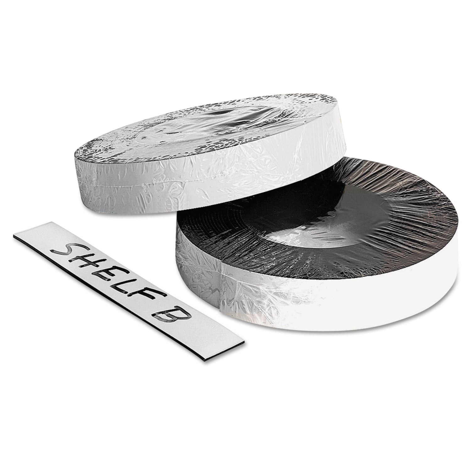 Dry Erase Magnetic Label Tape, 1" x 50 ft, White -