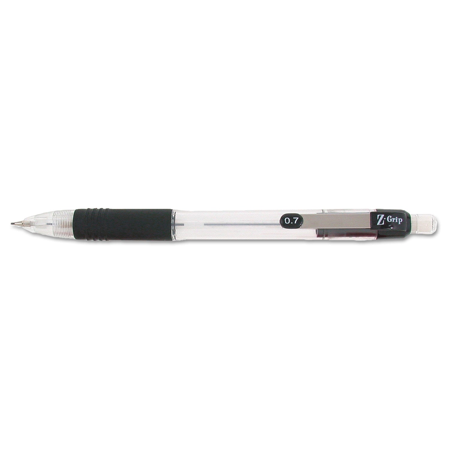 Z-Grip Mechanical Pencil, 0.7 mm, HB (#2), Black Lead, Clear/Black Barrel, 24/Pack -