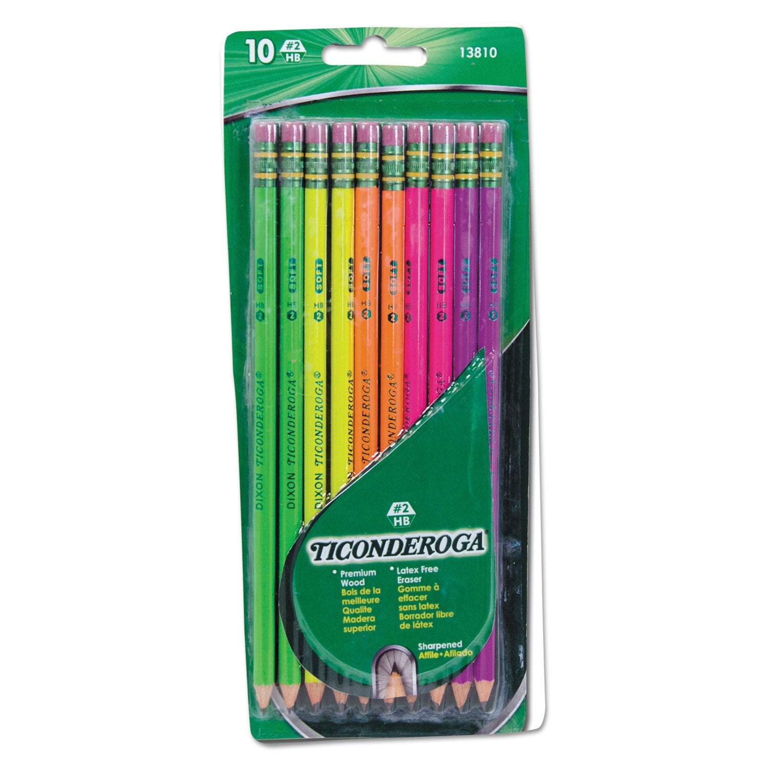 Pre-Sharpened Pencil, HB (#2), Black Lead, Assorted Barrel Colors, 10/Pack -