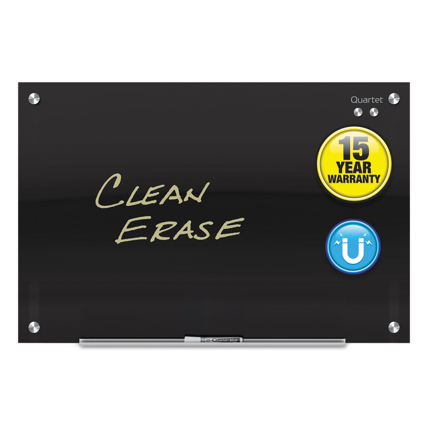 Infinity Glass Marker Board, 72 x 48, Black Surface -