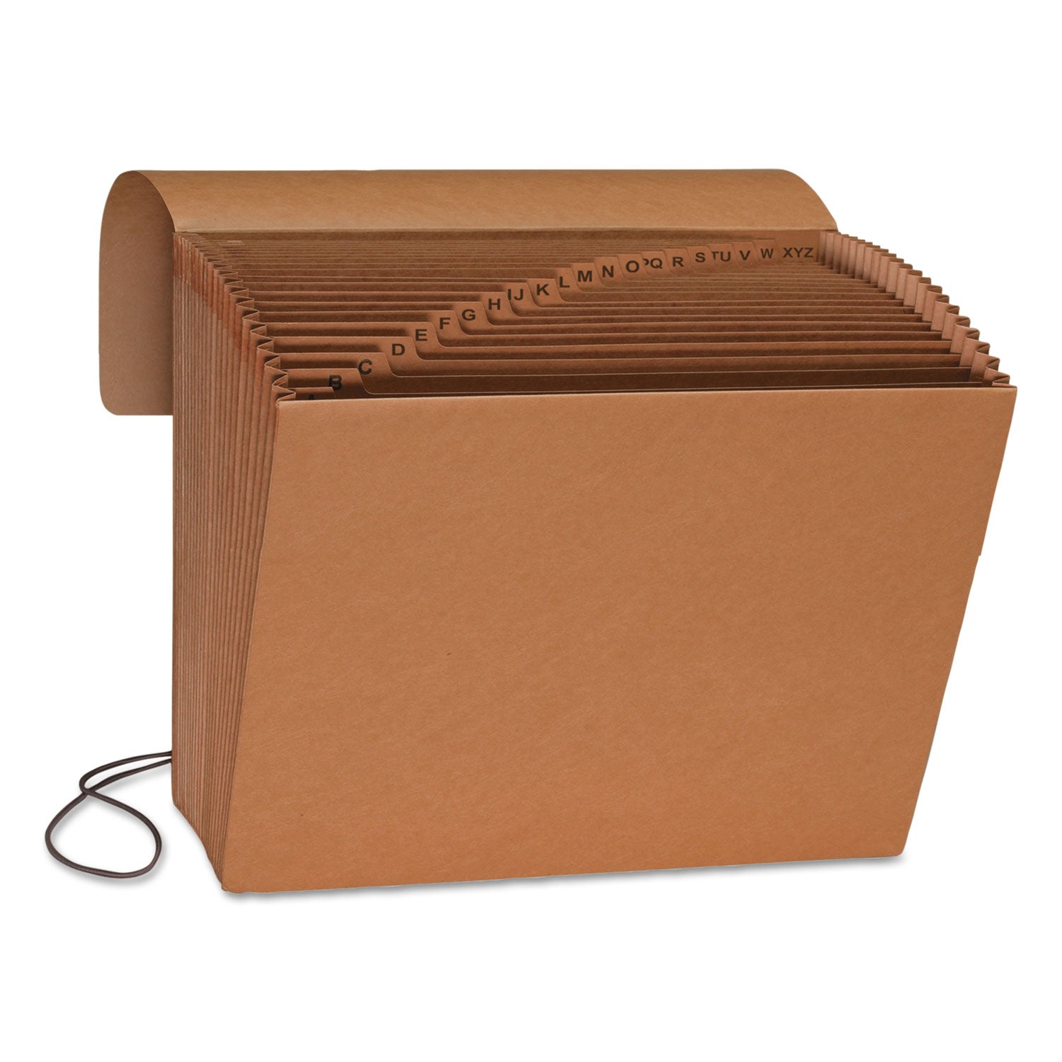 Indexed Expanding Kraft Files, 21 Sections, Elastic Cord Closure, 1/21-Cut Tabs, Letter Size, Kraft -