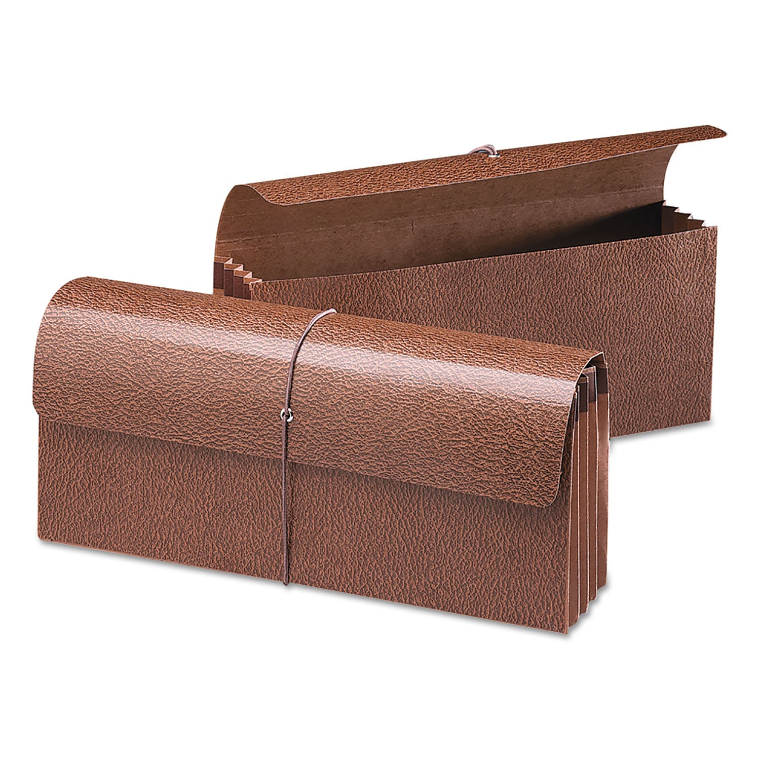 Classic Expanding Wallets, 3.5" Expansion, 1 Section, Elastic Cord Closure, Check Size, Redrope -