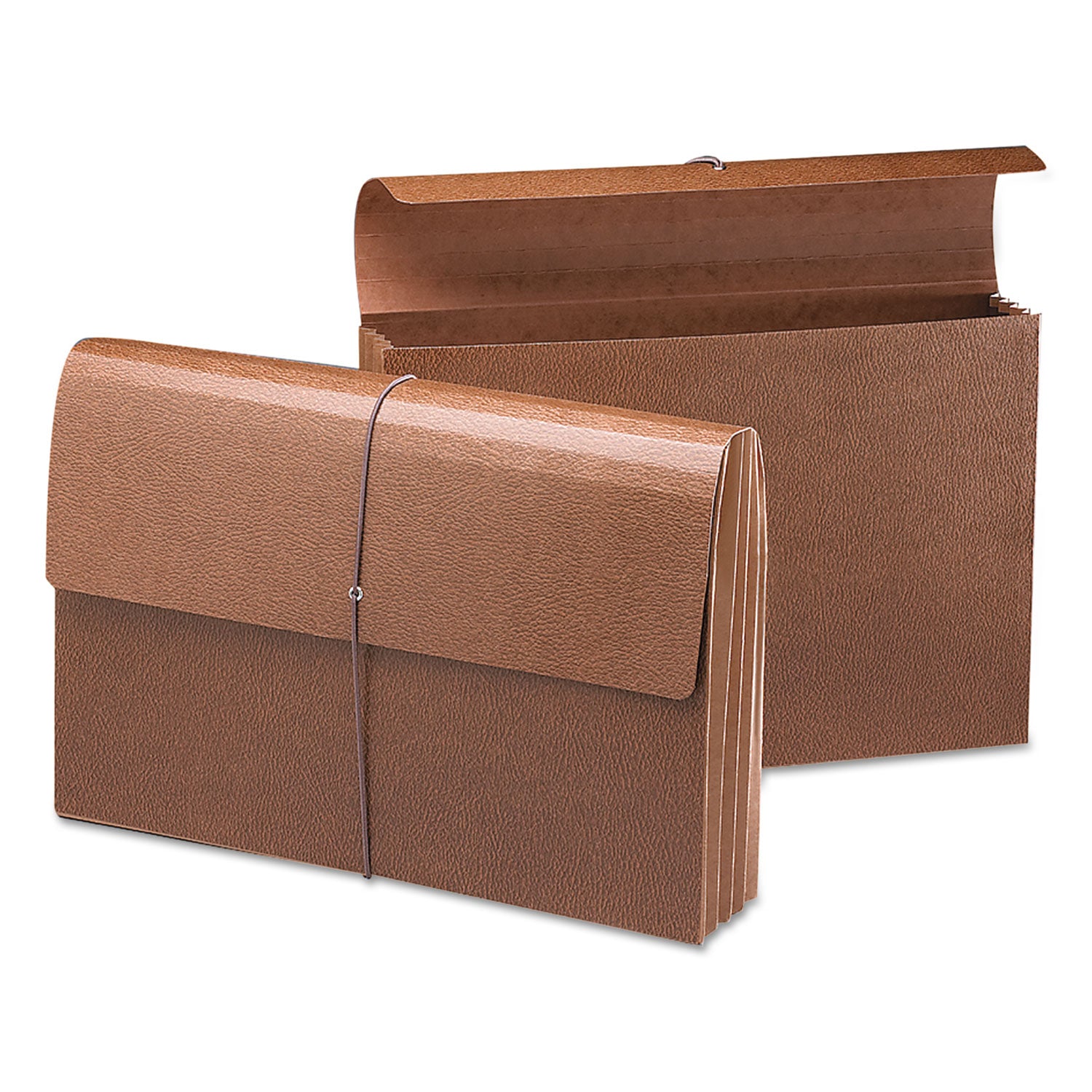 Classic Expanding Wallets, 3.5" Expansion, 1 Section, Elastic Cord Closure, Legal Size, Redrope -