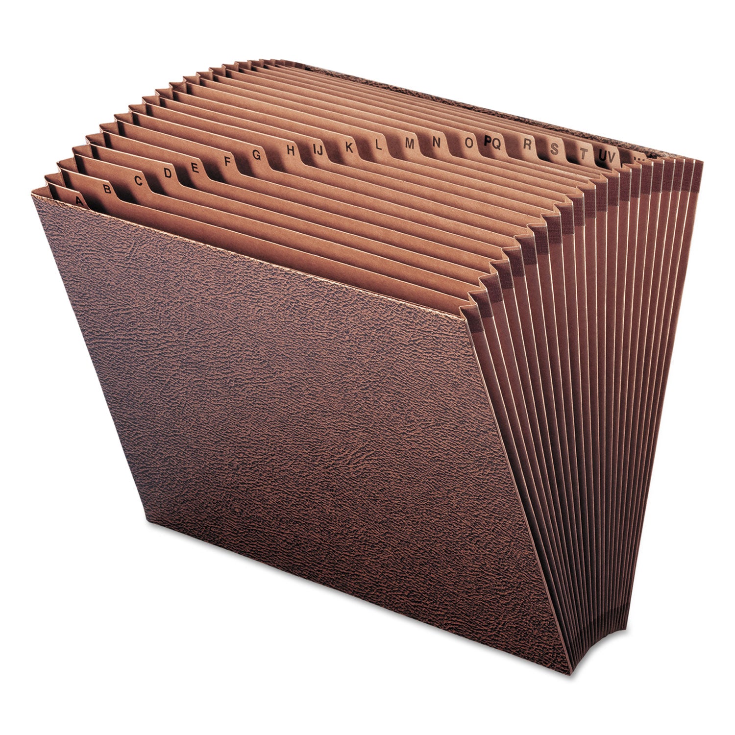 TUFF Expanding Open-Top Stadium File, 21 Sections, 1/21-Cut Tabs, Letter Size, Redrope -