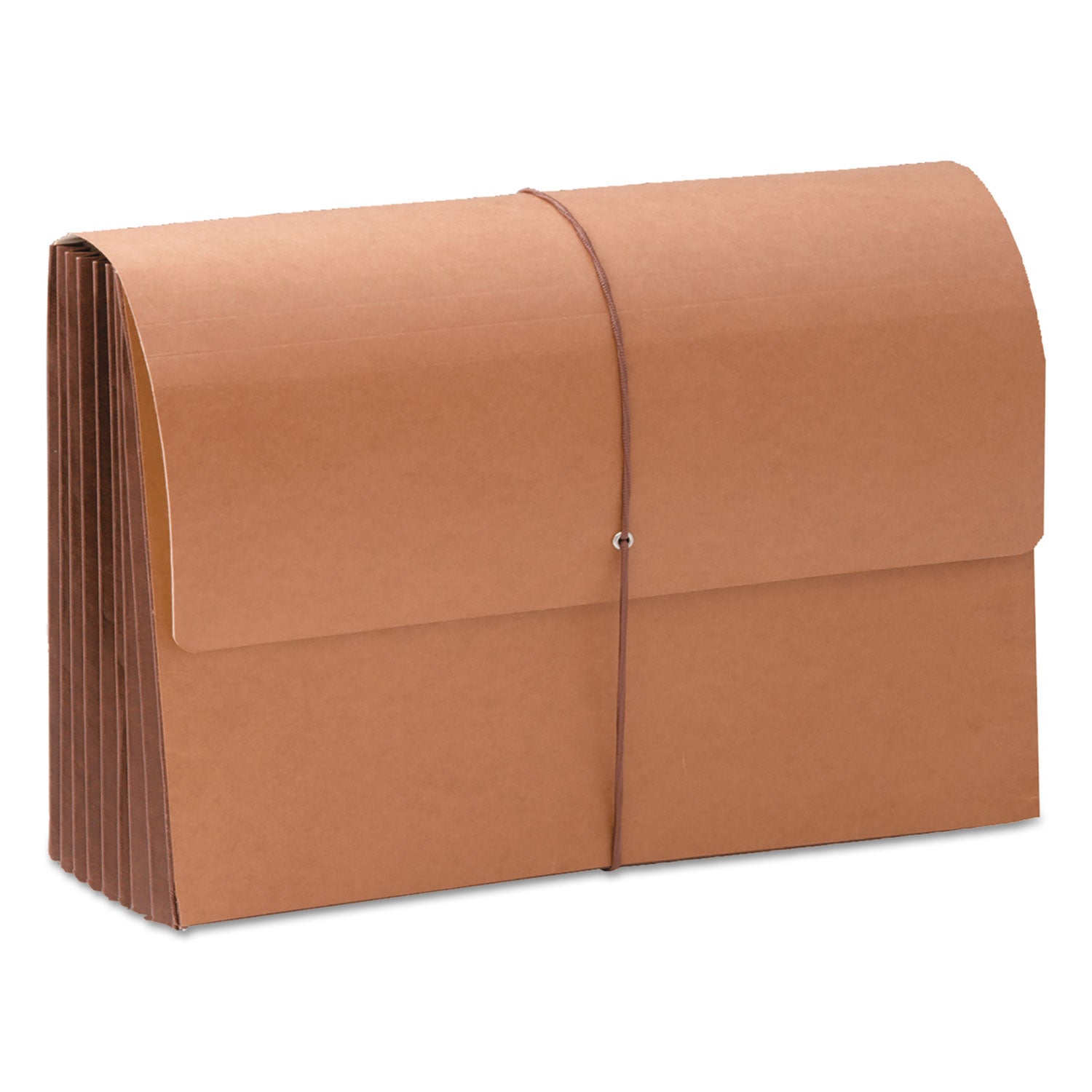 TUFF Expanding Wallets, 7" Expansion, 1 Section, Elastic Cord Closure, Legal Size, Redrope -