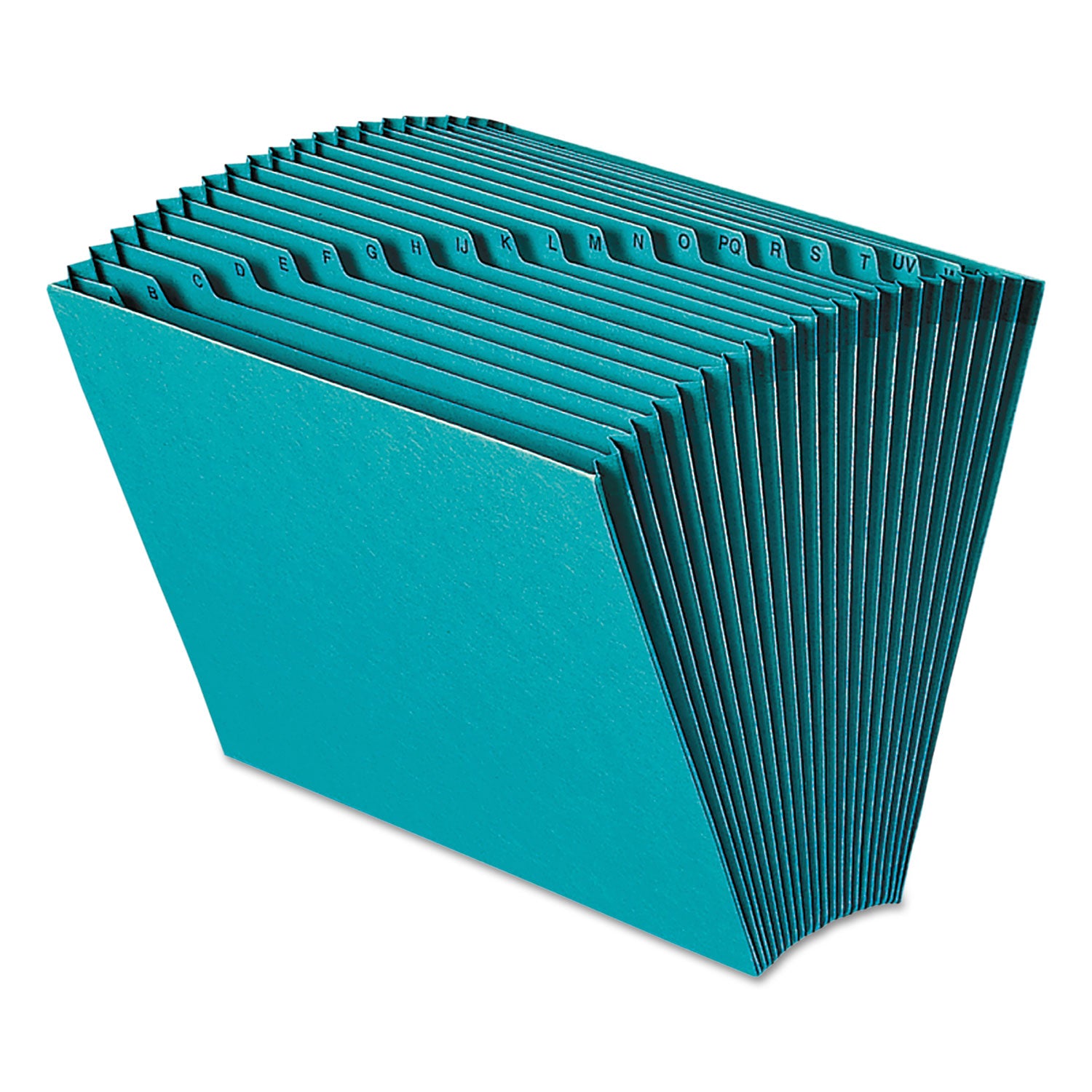 Heavy-Duty Indexed Expanding Open Top Color Files, 21 Sections, 1/21-Cut Tabs, Letter Size, Teal -