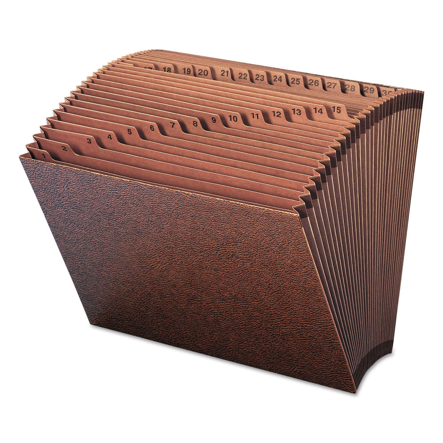 TUFF Expanding Open-Top Stadium File, 31 Sections, 1/31-Cut Tabs, Letter Size, Redrope -