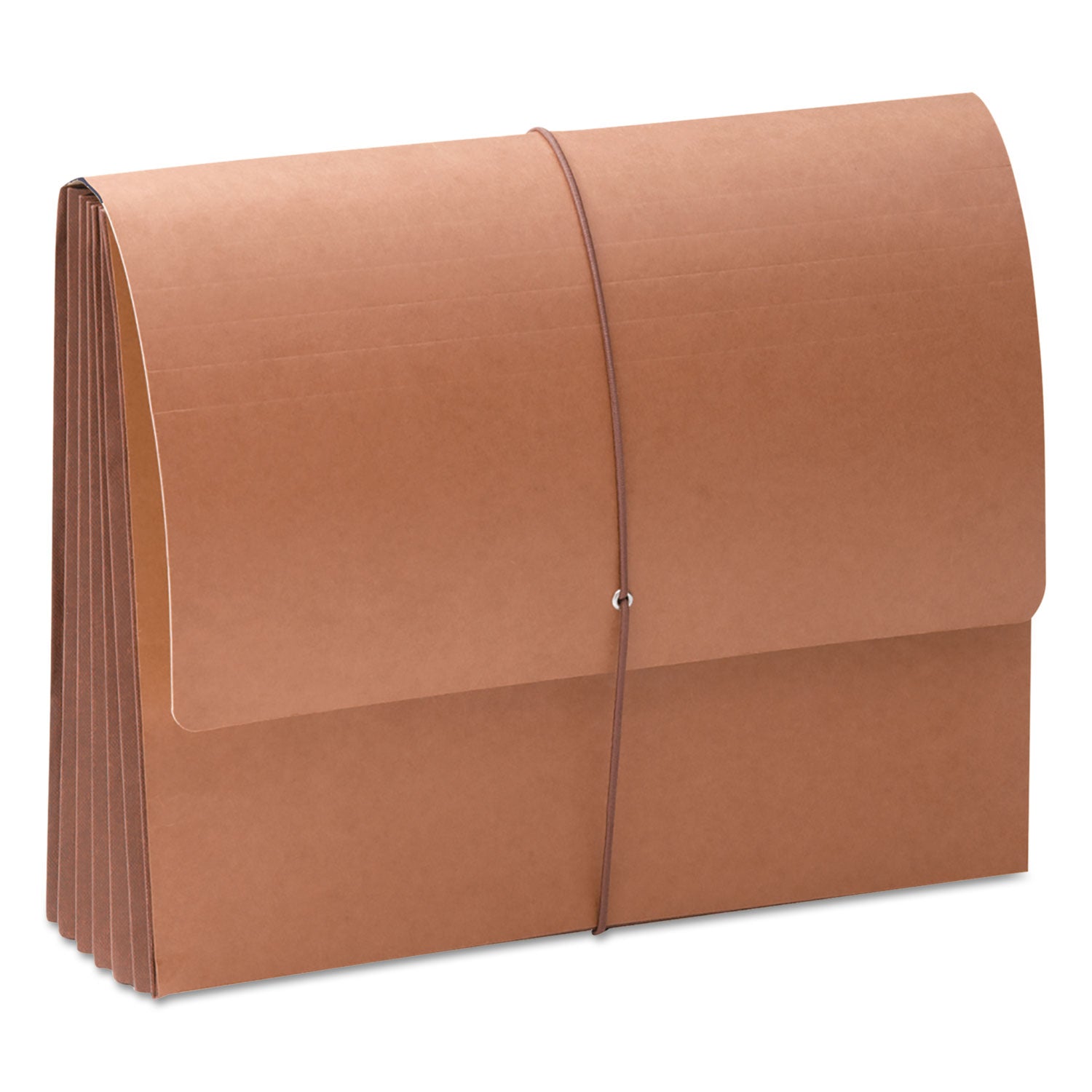 TUFF Expanding Wallets, 5.25" Expansion, 1 Section, Elastic Cord Closure, Letter Size, Redrope -