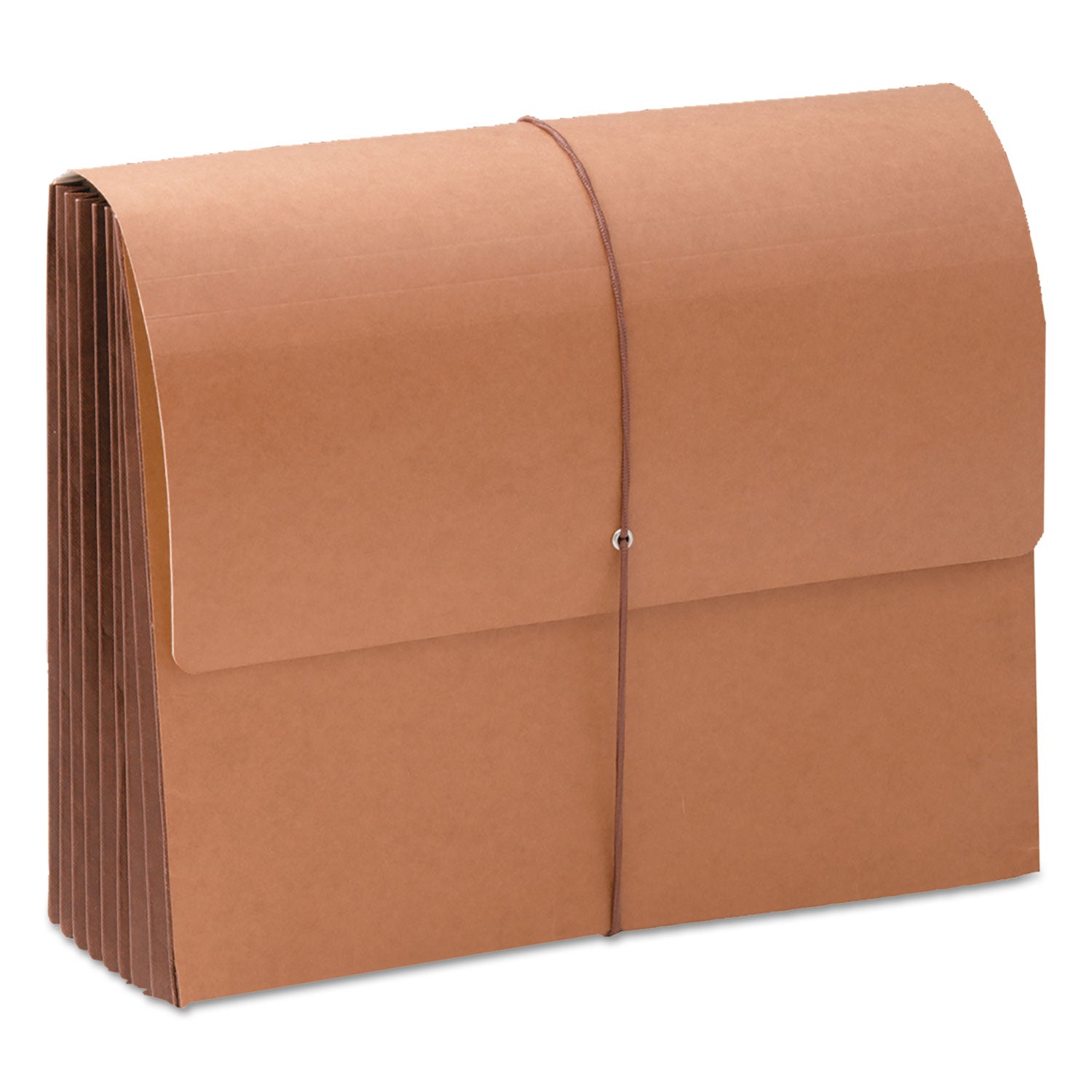 TUFF Expanding Wallets, 7" Expansion, 1 Section, Elastic Cord Closure, Letter Size, Redrope -