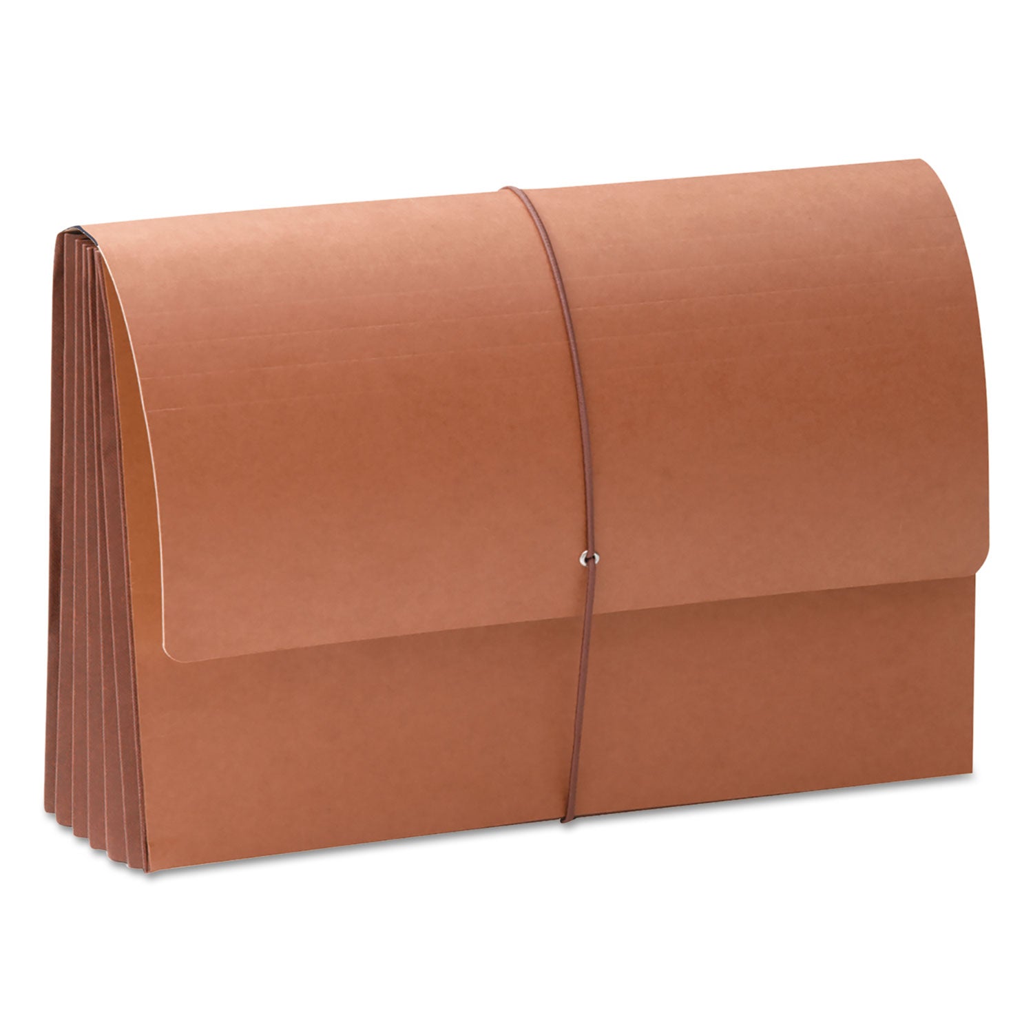 TUFF Expanding Wallets, 5.25" Expansion, 1 Section, Elastic Cord Closure, Legal Size, Redrope -