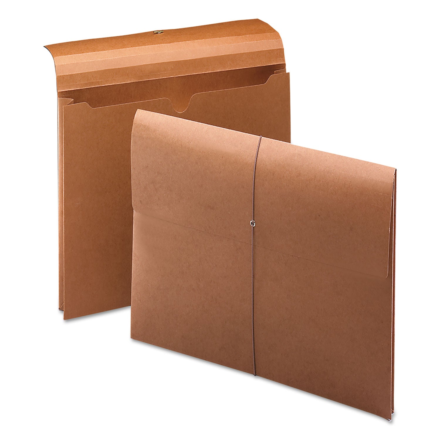Expanding Wallet with Elastic Cord, 2" Expansion, 1 Section, Elastic Cord Closure, Letter Size, Redrope -