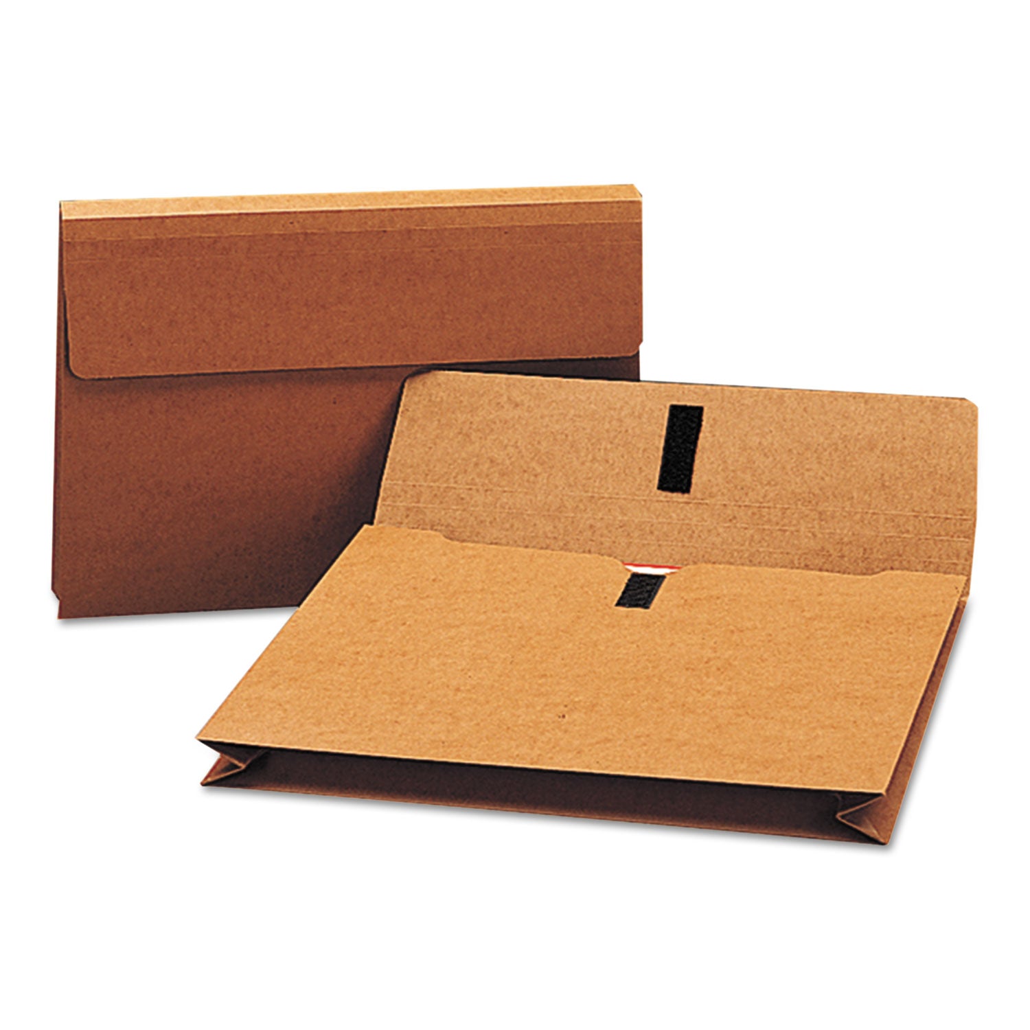 Expanding Wallet with Hook and Loop Closure, 2" Expansion, 1 Section, Hook/Loop Closure, Legal Size, Redrope -
