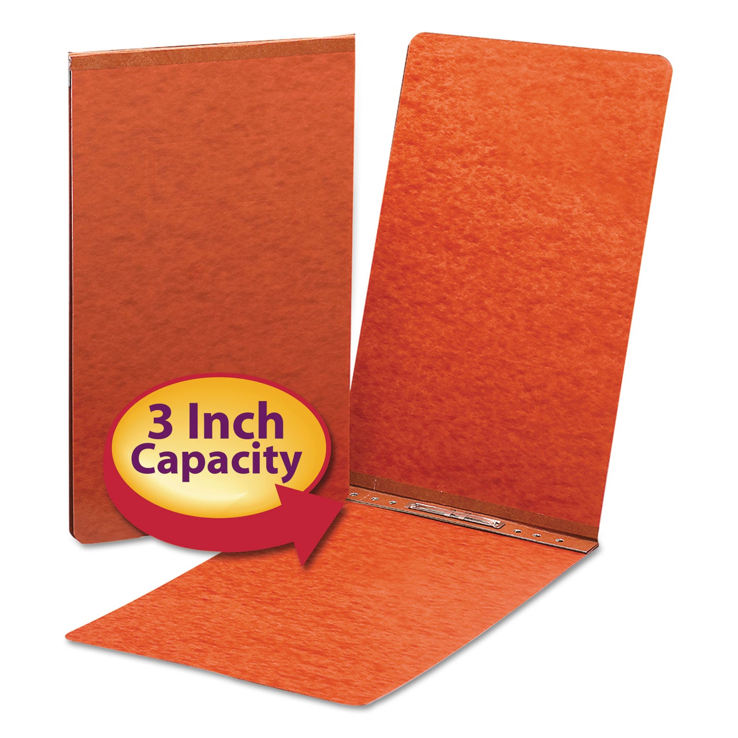 Prong Fastener Premium Pressboard Report Cover, Two-Piece Prong Fastener, 3" Capacity, 11 x 17, Red/Red -