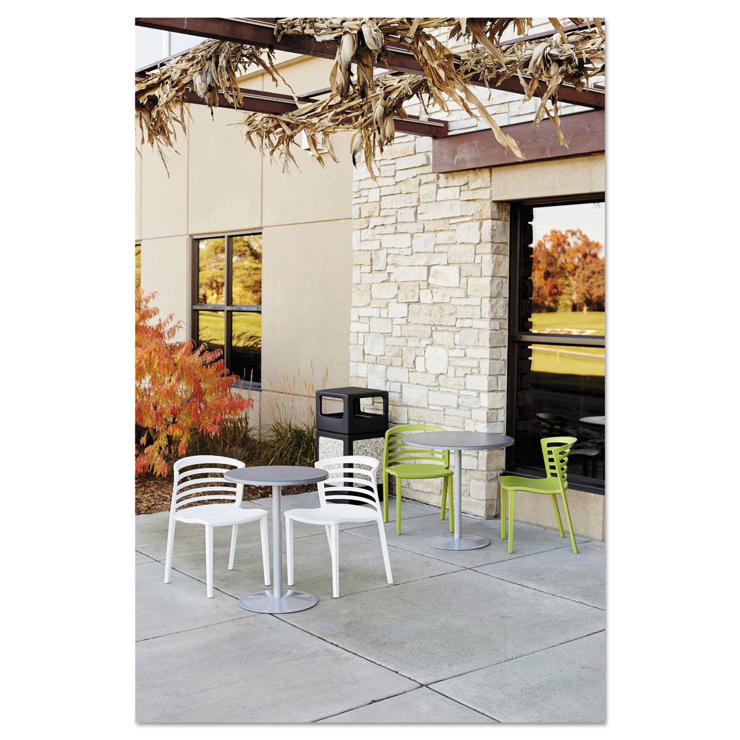 Canmeleon Aggregate Panel Receptacles, Side-Open, 38 gal, Polyethylene, Black -