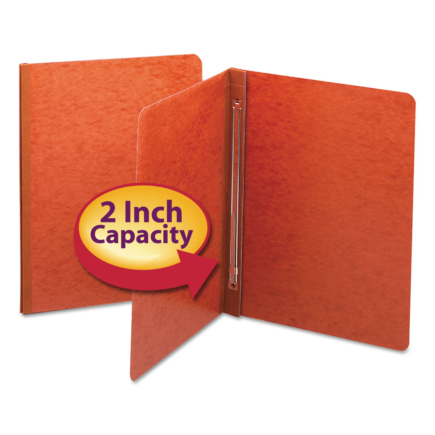 Prong Fastener Premium Pressboard Report Cover, Two-Piece Prong Fastener, 3" Capacity, 8.5 x 11, Red/Red -