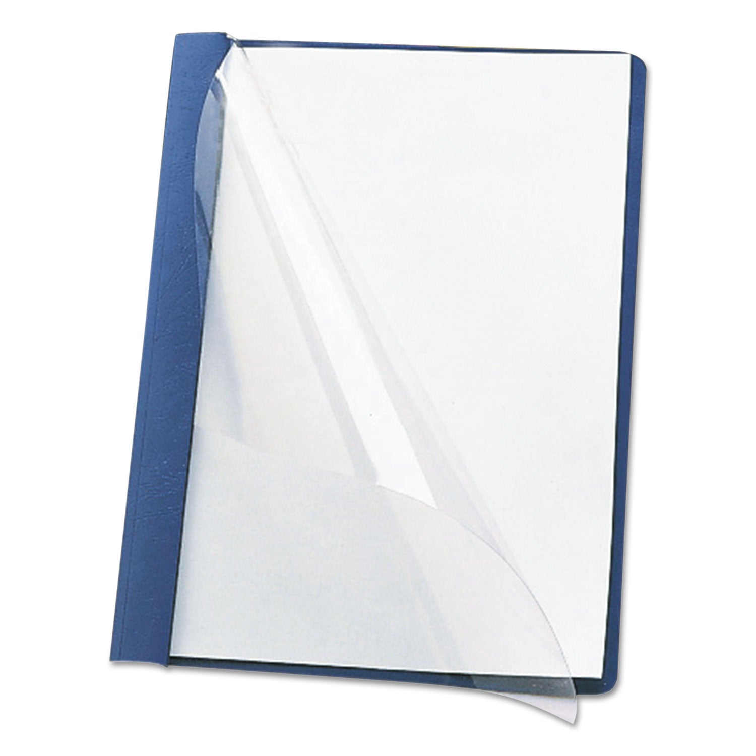Clear Front Report Cover, Double-Prong Fastener, 0.5" Capacity, 8.5 x 11, Clear/Blue, 25/Box -