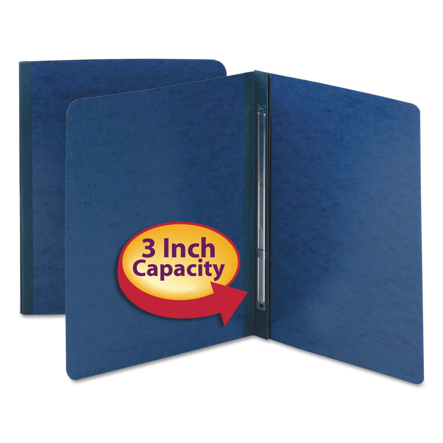 Prong Fastener Premium Pressboard Report Cover, Two-Piece Prong Fastener, 3" Capacity, 8.5 x 11, Dark Blue/Dark Blue -