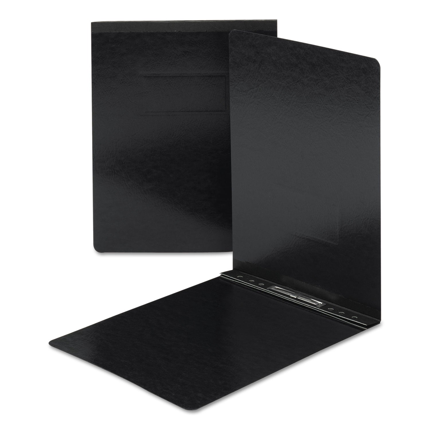 Prong Fastener Premium Pressboard Report Cover, Two-Piece Prong Fastener, 2" Capacity, 8.5 x 11, Black/Black -