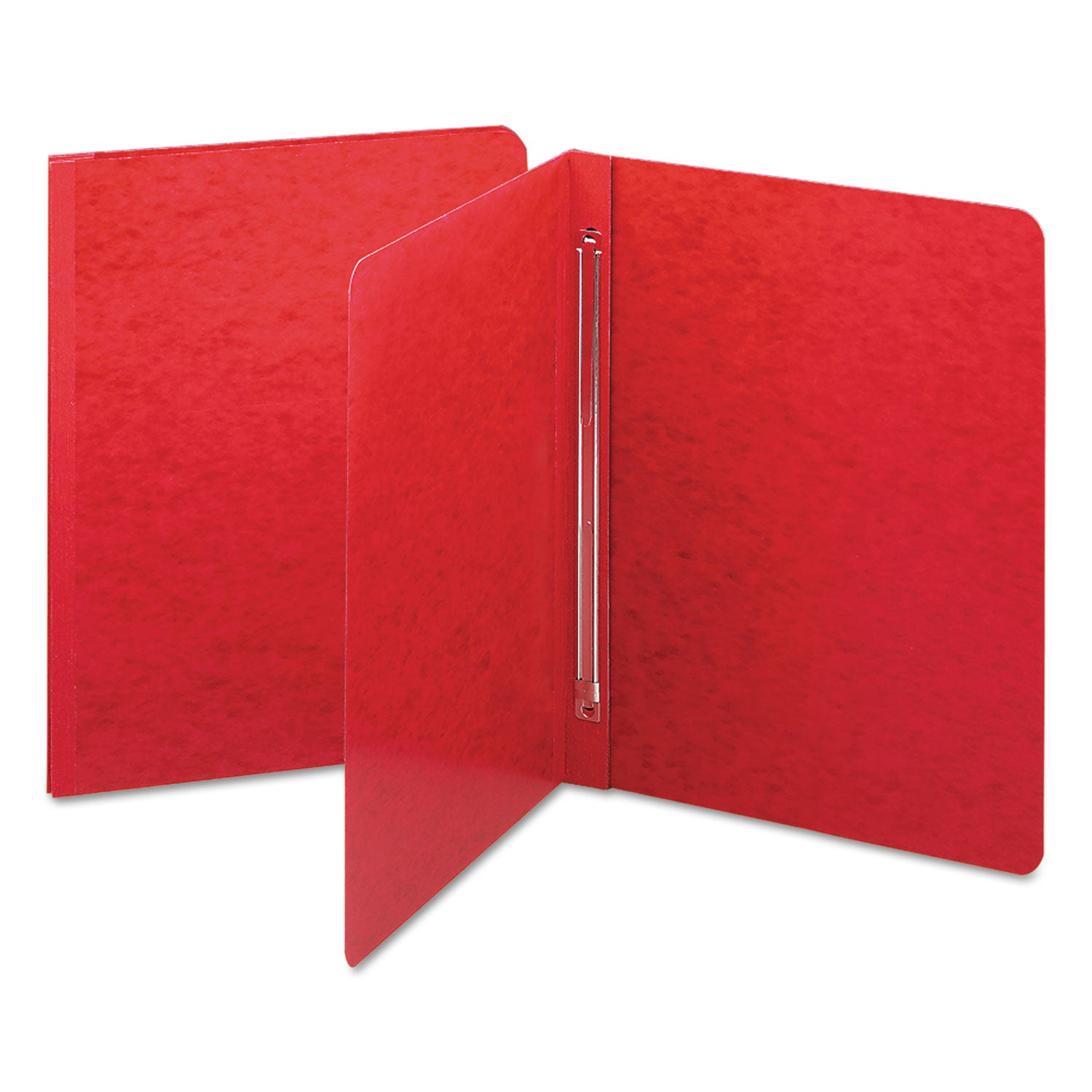 Prong Fastener Premium Pressboard Report Cover, Two-Piece Prong Fastener, 3" Capacity, 8.5 x 11, Bright Red/Bright Red -