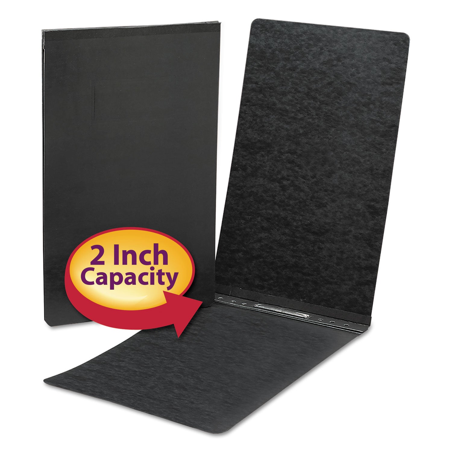 Prong Fastener Premium Pressboard Report Cover, Two-Piece Prong Fastener, 3" Capacity, 8.5 x 14, Black/Black -