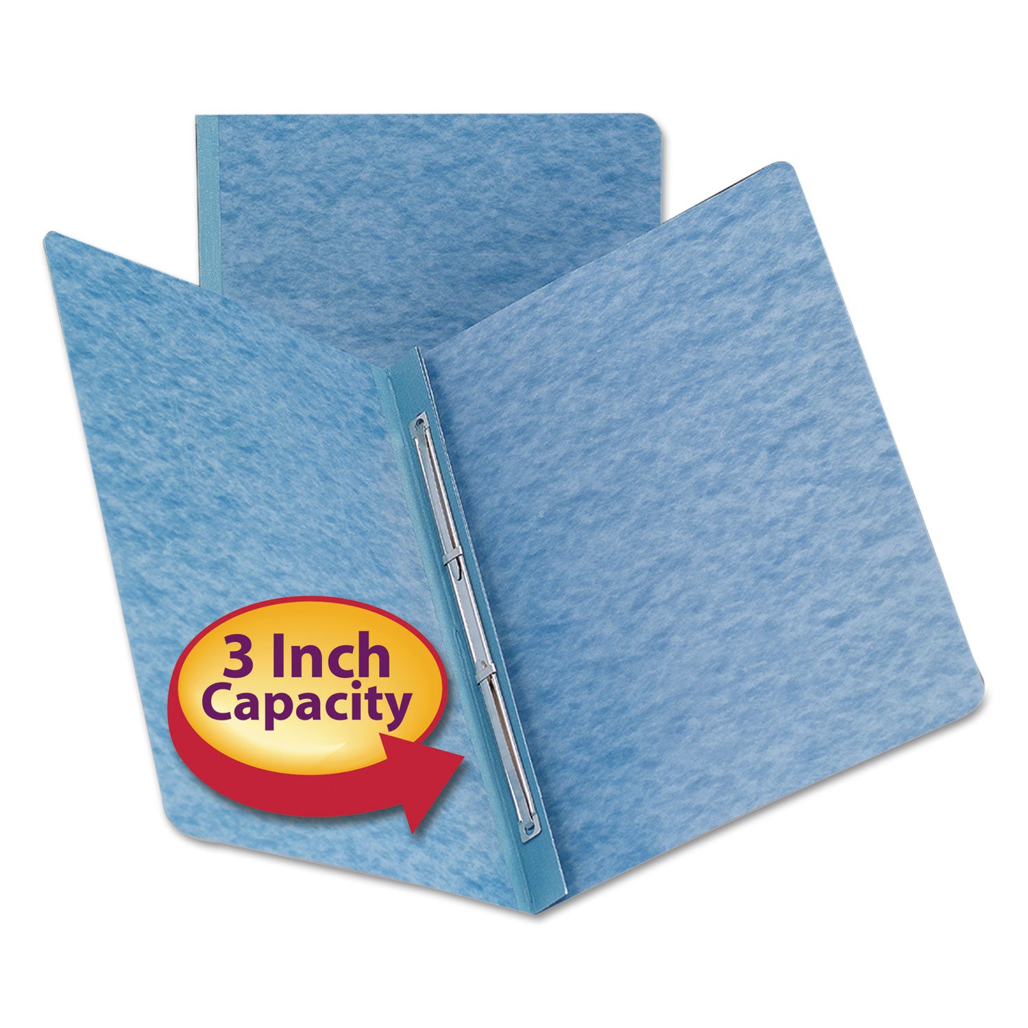 Prong Fastener Premium Pressboard Report Cover, Two-Piece Prong Fastener, 3" Capacity, 8.5 x 11, Blue/Blue -