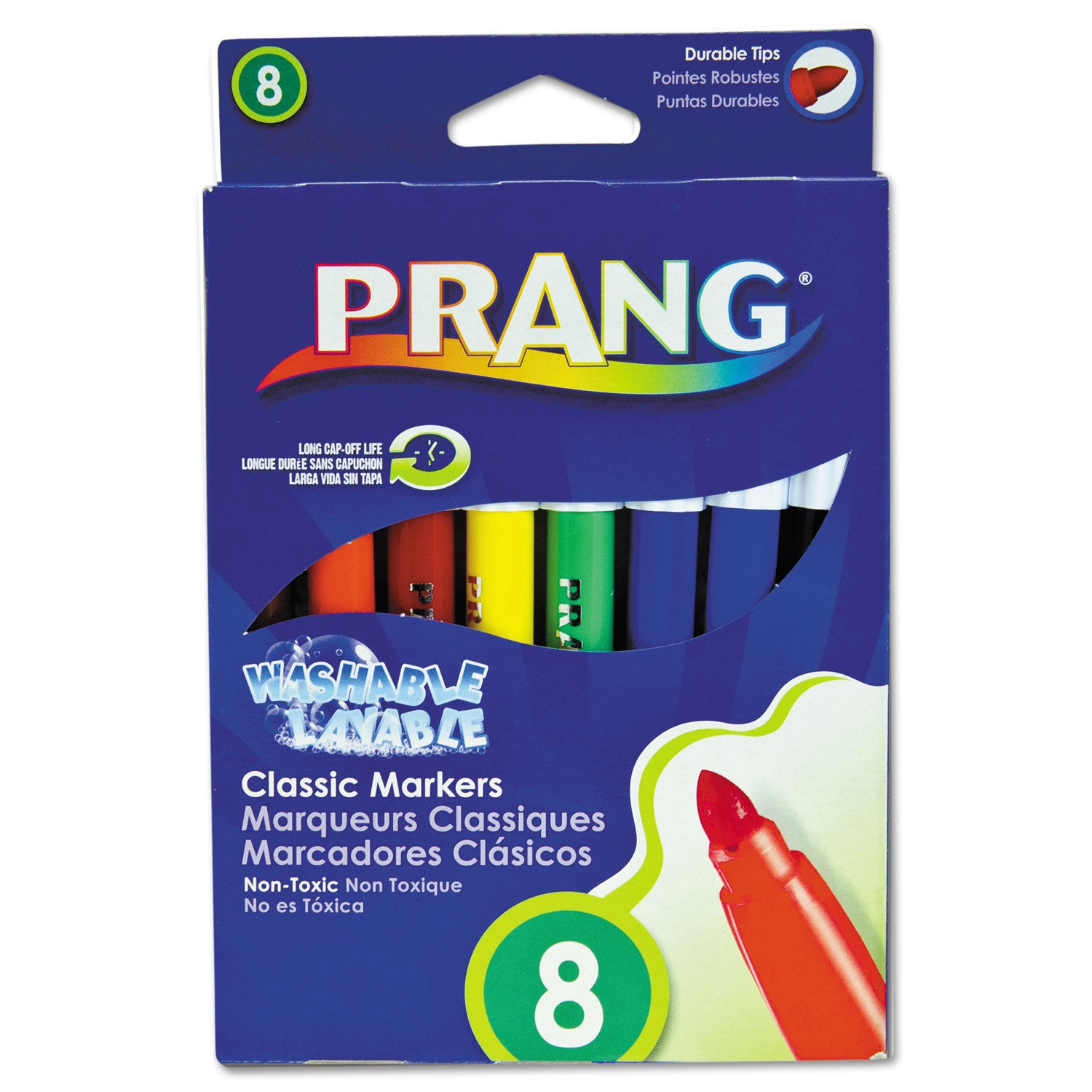 Washable Marker, Broad Bullet Tip, Assorted Colors, 8/Set -