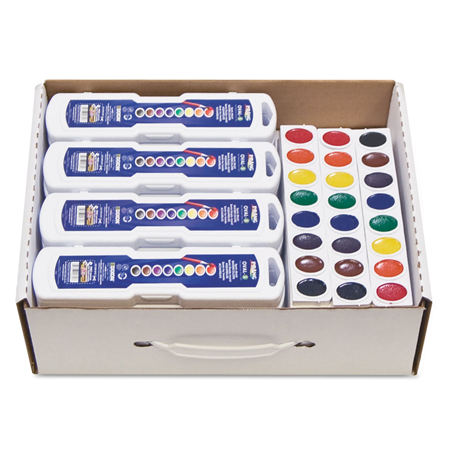 Professional Watercolor Master Pack: 24 Eight-Color Palette Sets and 12 Eight-Color Refill Strips, Assorted Colors -