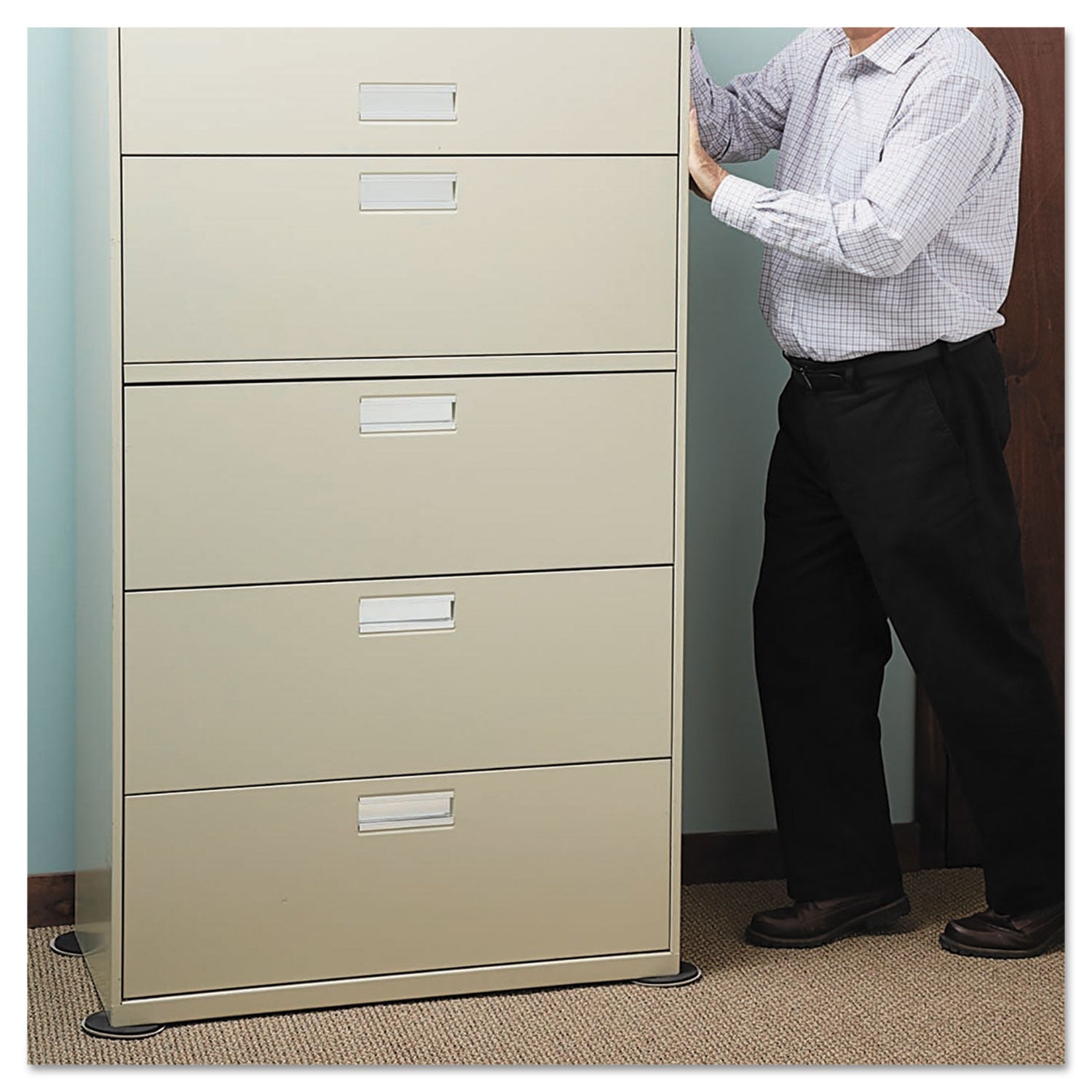 Mighty Mighty Movers Reusable Furniture Sliders, Round, 5" Diameter, Beige, 4/Pack -