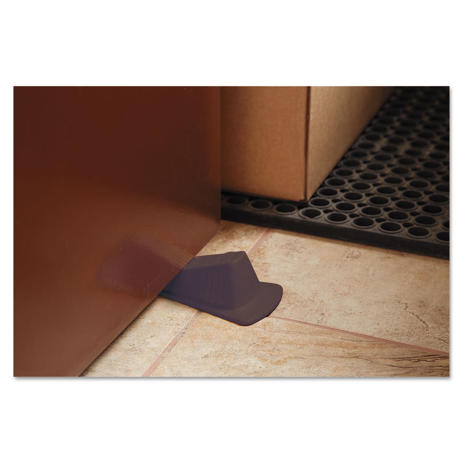 Giant Foot Doorstop, No-Slip Rubber Wedge, 3.5w x 6.75d x 2h, Brown, 2/Pack -