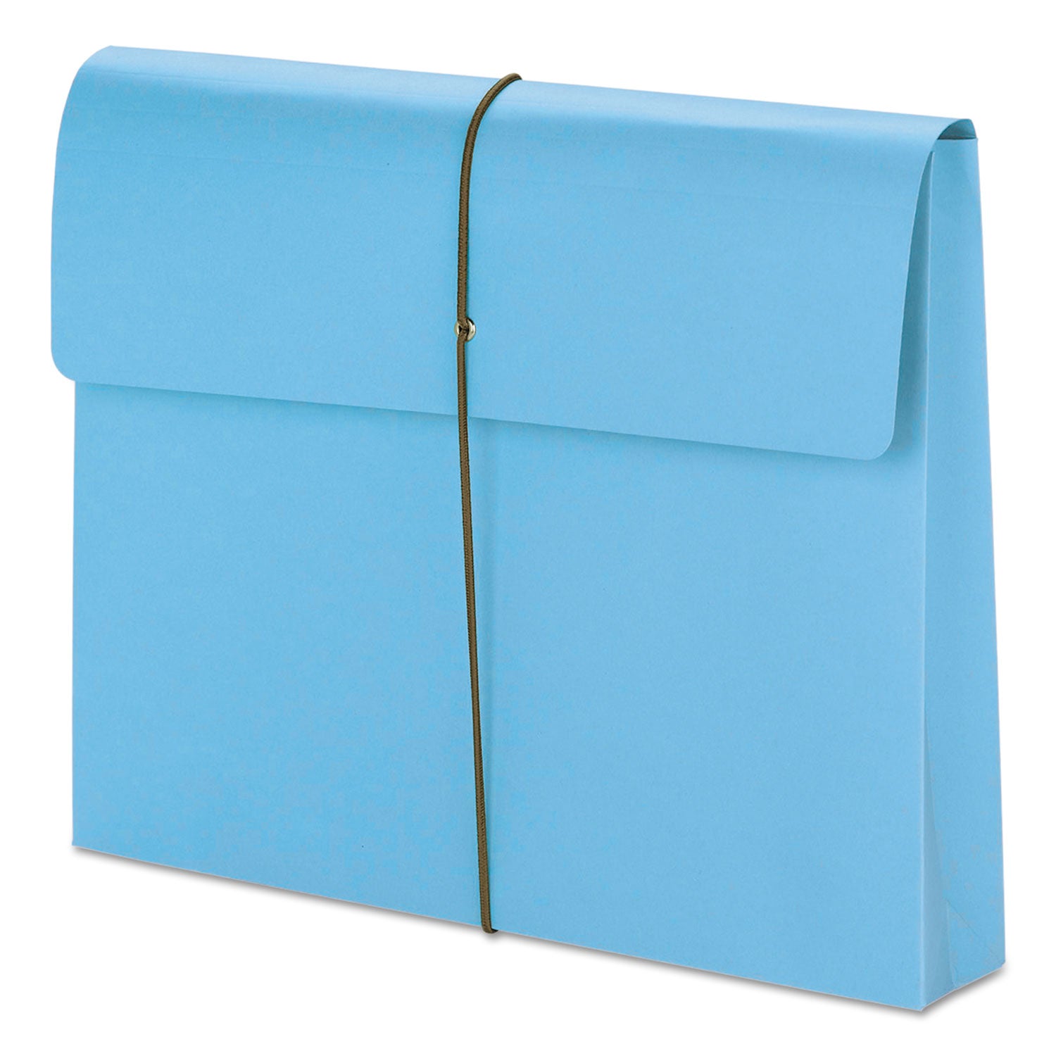 Expanding Wallet with Elastic Cord, 2" Expansion, 1 Section, Elastic Cord Closure, Letter Size, Blue, 10/Box -