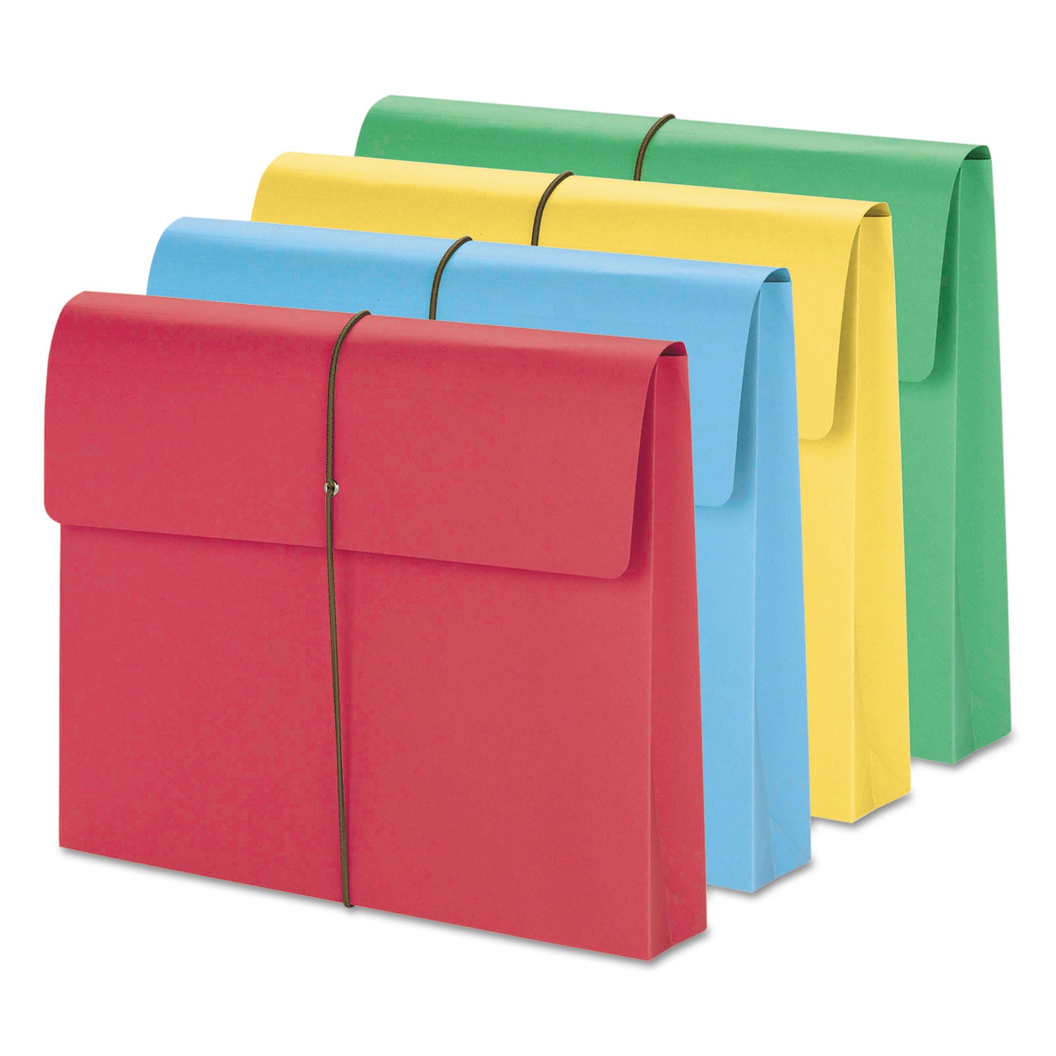 Expanding Wallet with Elastic Cord, 2" Expansion, 1 Section, Elastic Cord Closure, Letter Size, Assorted Colors, 50/Box -