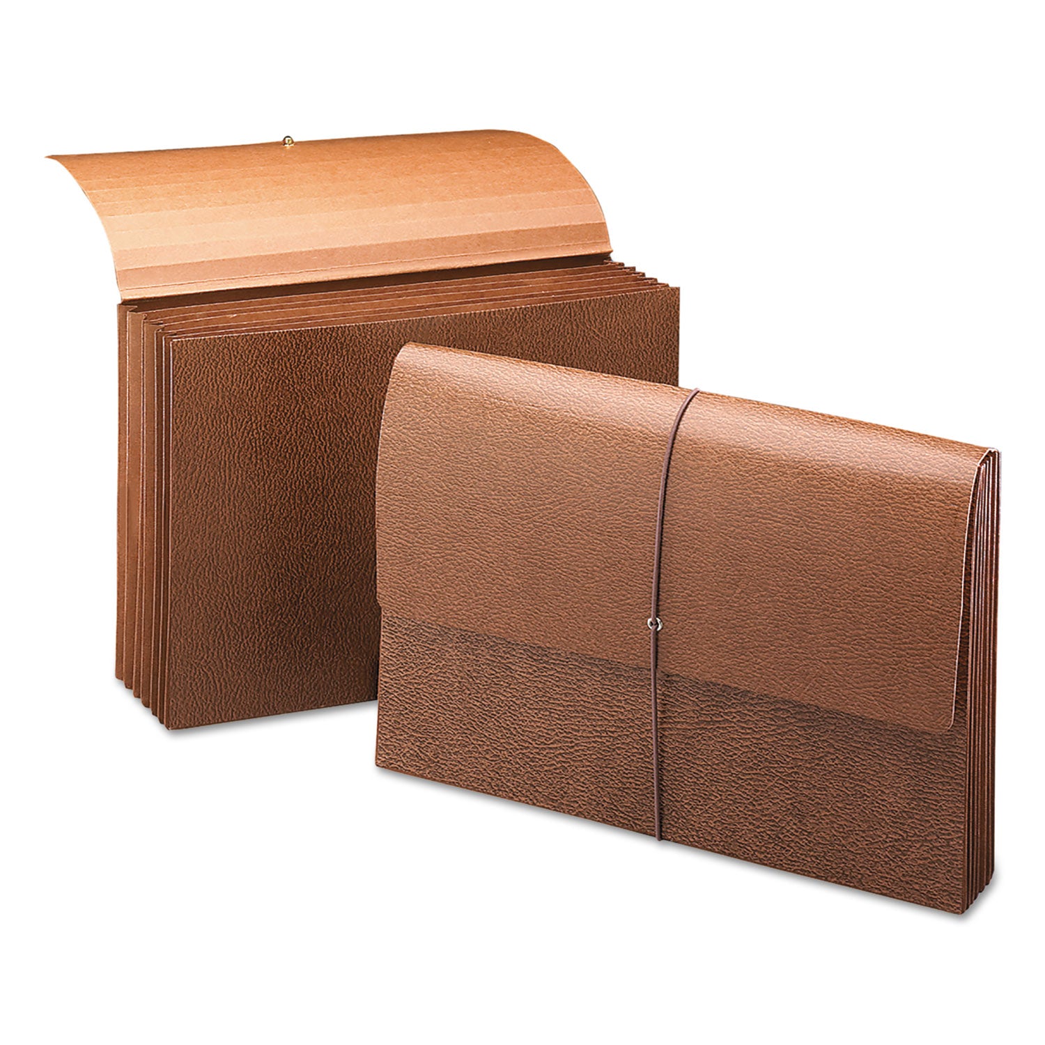 Classic Expanding Partition Wallet with Tyvek-Lined Gusset and Elastic Cord, 5.25" Expansion, 6 Section, Legal Size, Redrope -