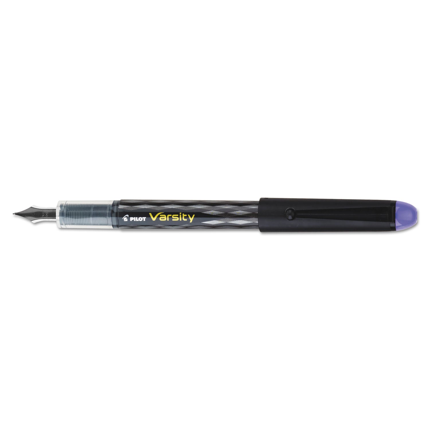 Varsity Fountain Pen, Medium 1 mm, Purple Ink, Clear/Black/Purple Barrel -