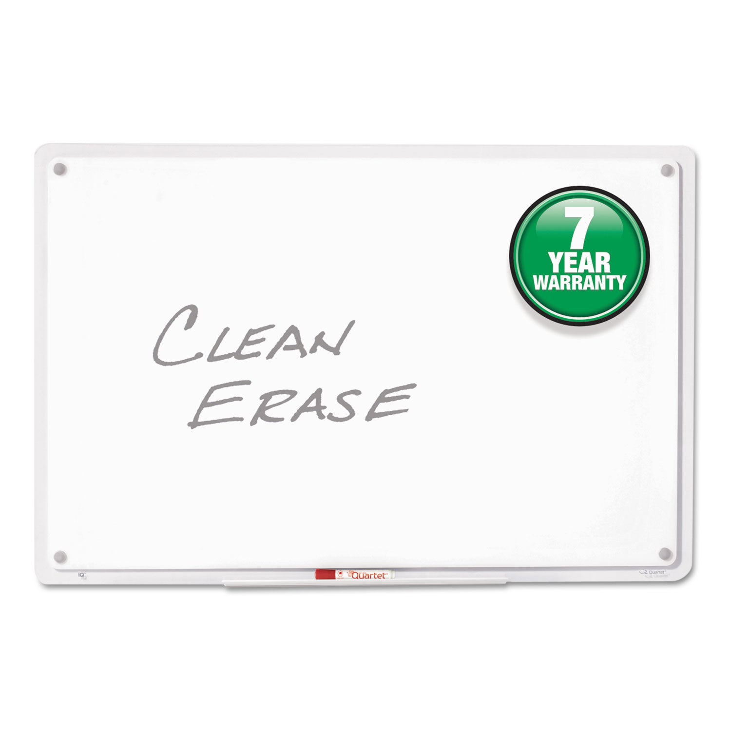 iQ Total Erase Translucent-Edge Board, 11 x 7, White Surface, Clear Plastic Frame -