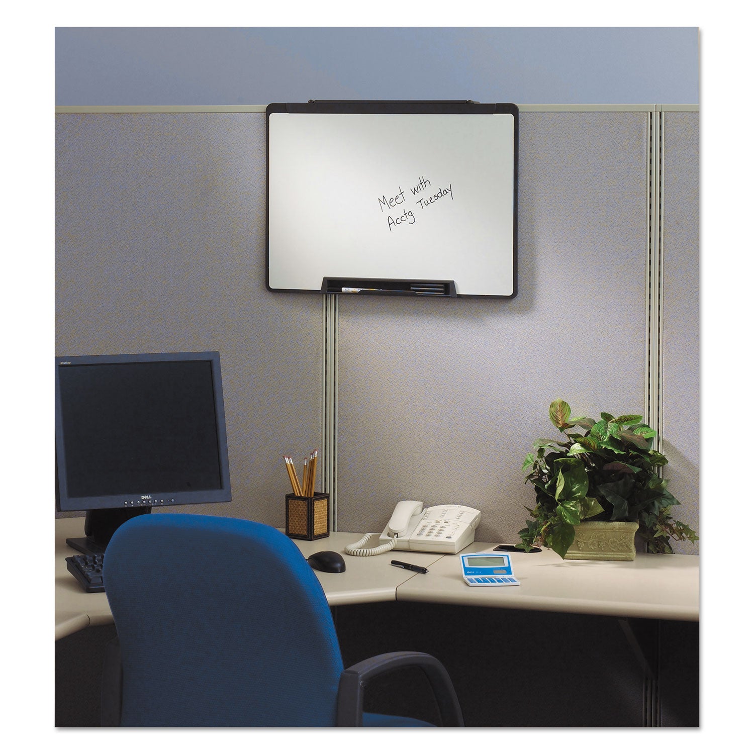 Motion Portable Dry Erase Marker Board, 36 x 24, White Surface, Black Plastic Frame -