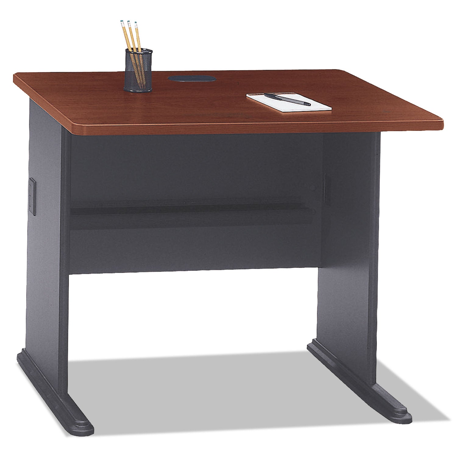 Bush - Series A Workstation Desk, 36w x 26-7/8d x 29-7/8h, Hansen Cherry/Galaxy, Sold as 1 EA - 2