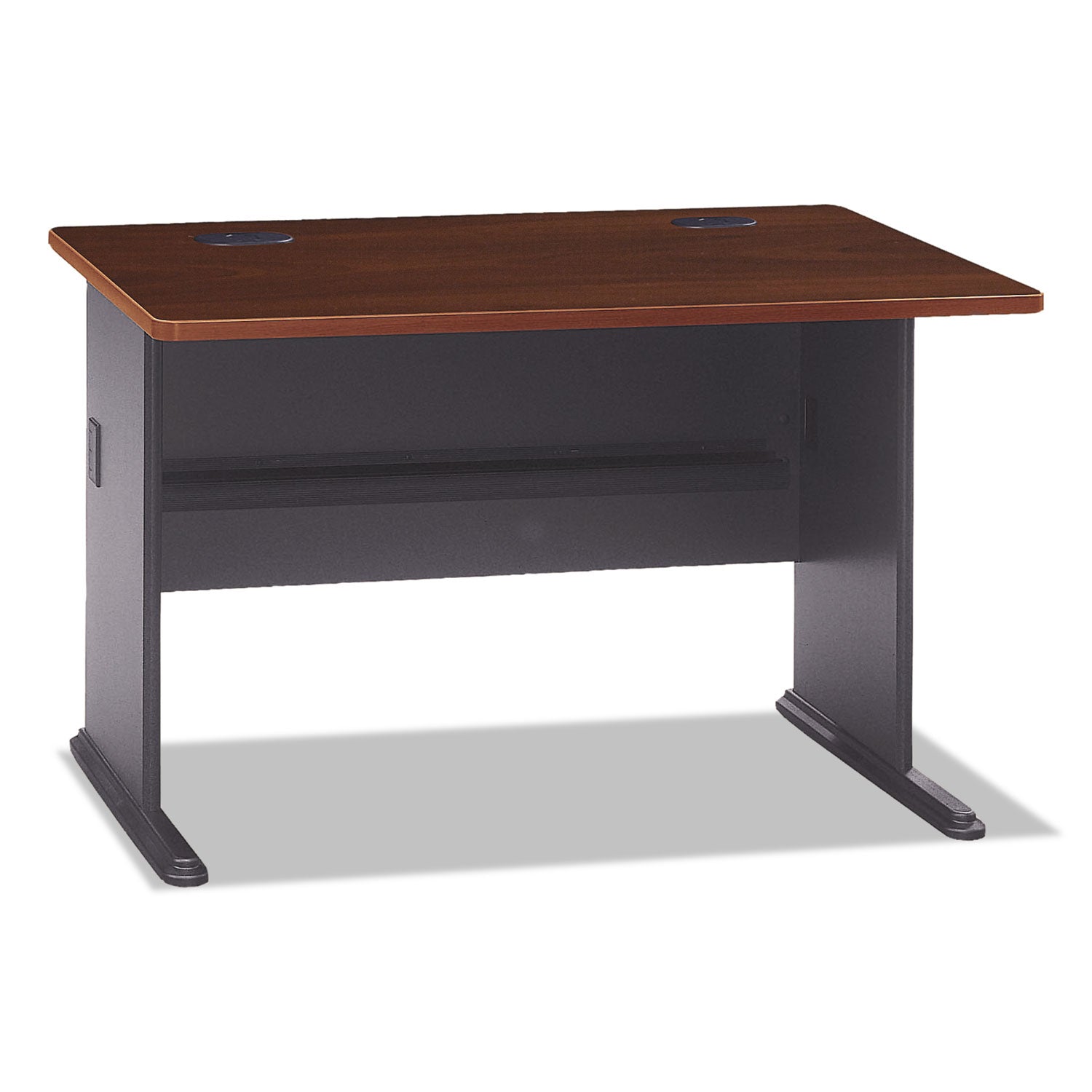Bush - Series A Workstation Desk, 48w x 26-7/8d x 29-7/8h, Hansen Cherry/Galaxy, Sold as 1 EA - 1