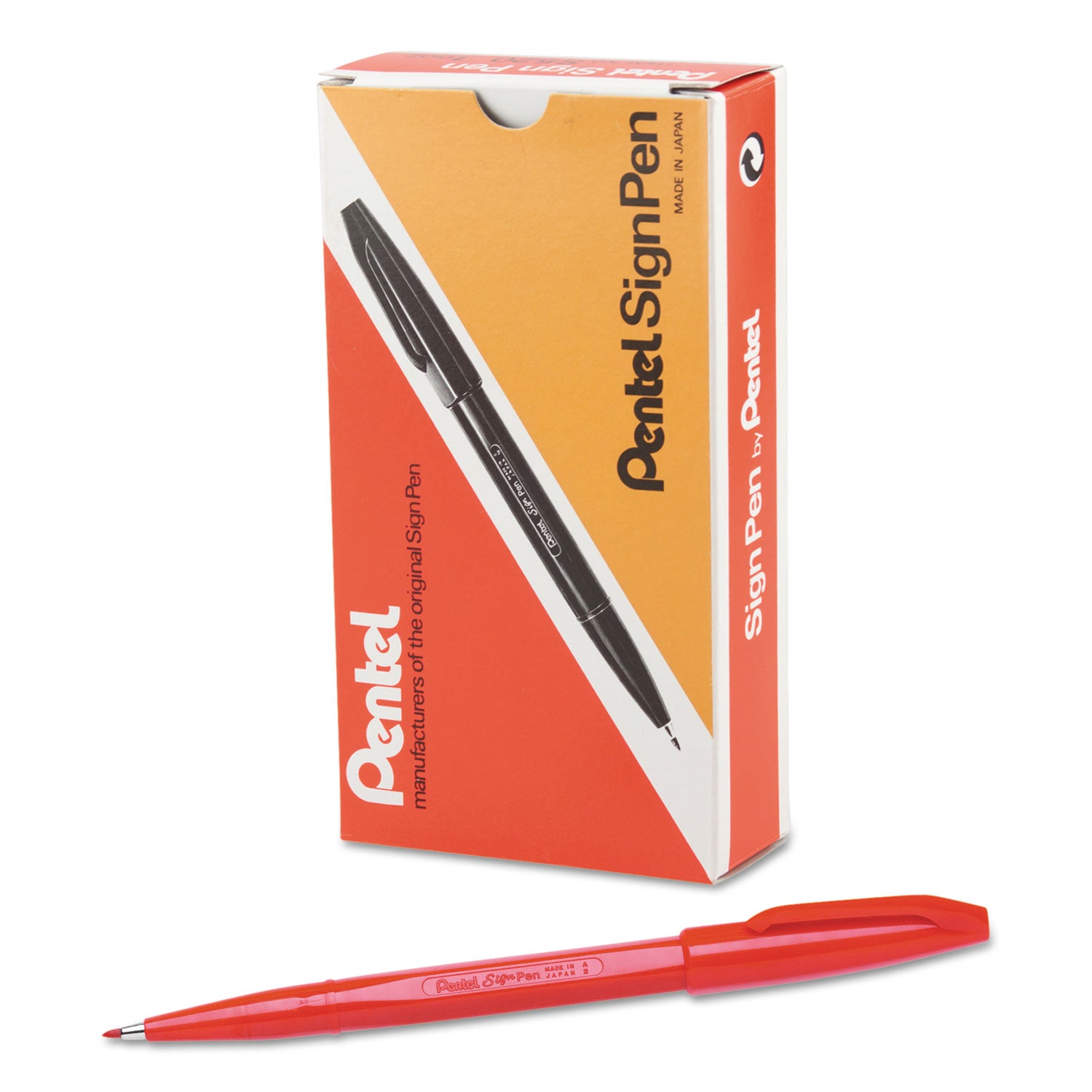 Sign Pen Fine Point Color Marker, Extra-Fine Bullet Tip, Red, Dozen -