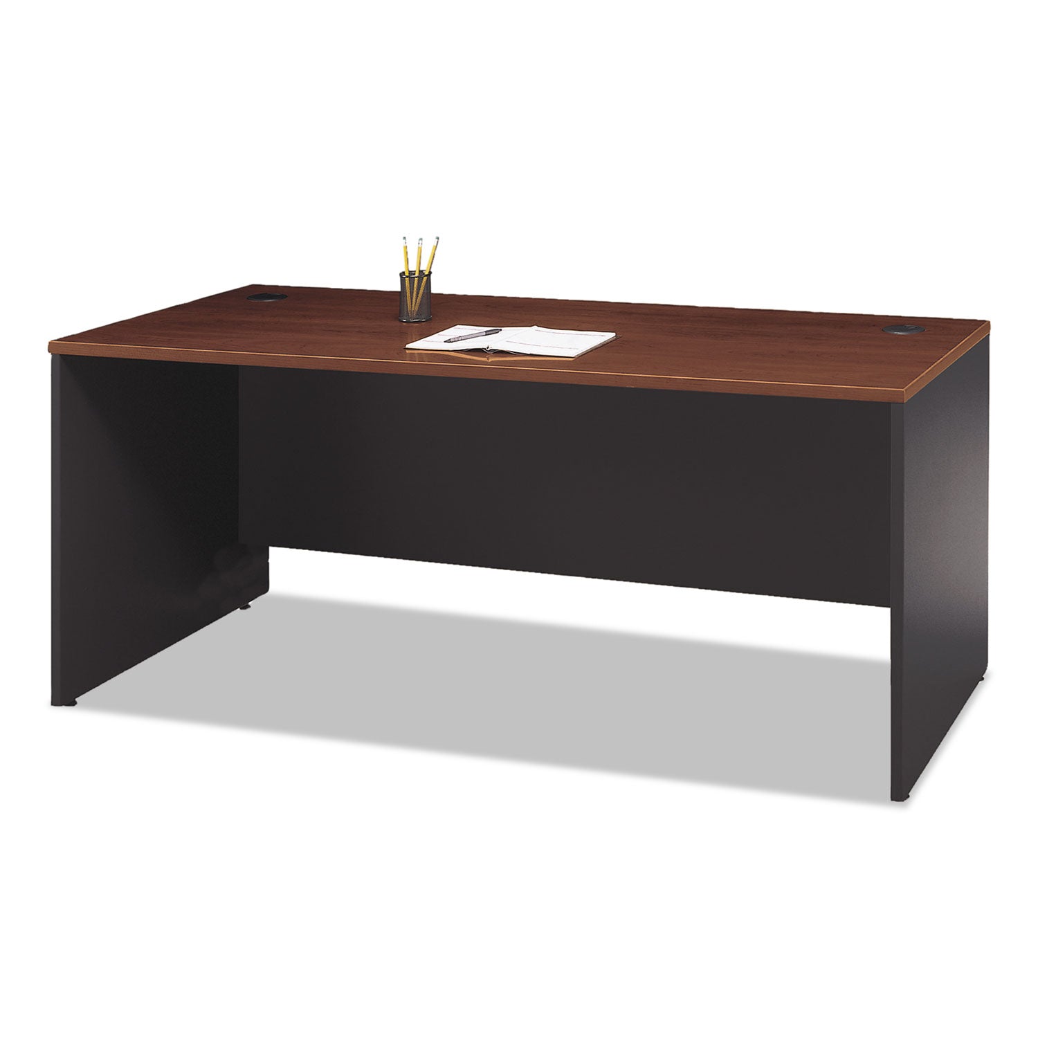 Series C Collection Desk Shell, 71.13" x 29.38" x 29.88", Hansen Cherry/Graphite Gray -