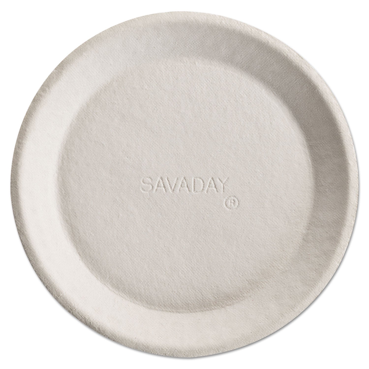 Savaday Molded Fiber Plates, 10", Cream, 500/Carton -