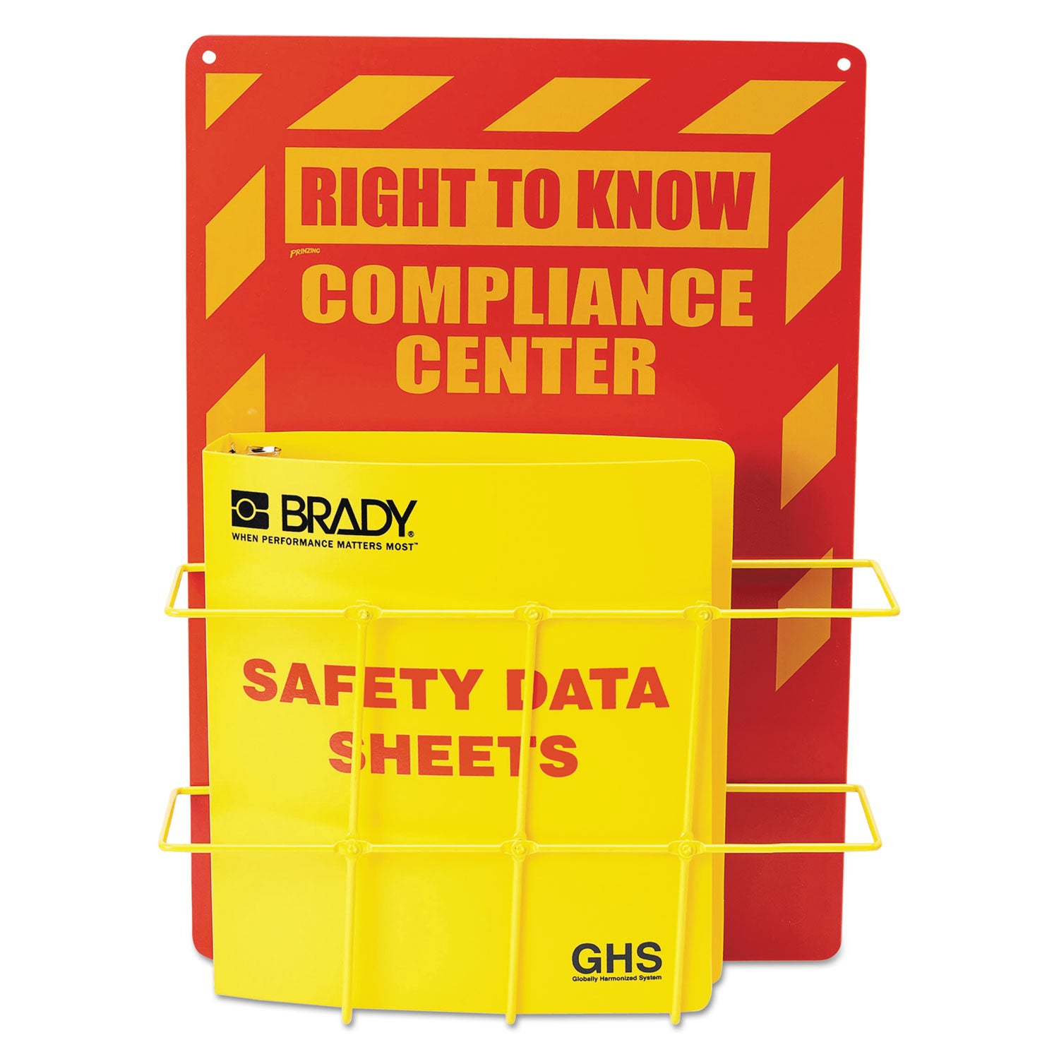 SDS Compliance Center, 14w x 4.5d x 20h, Yellow/Red -