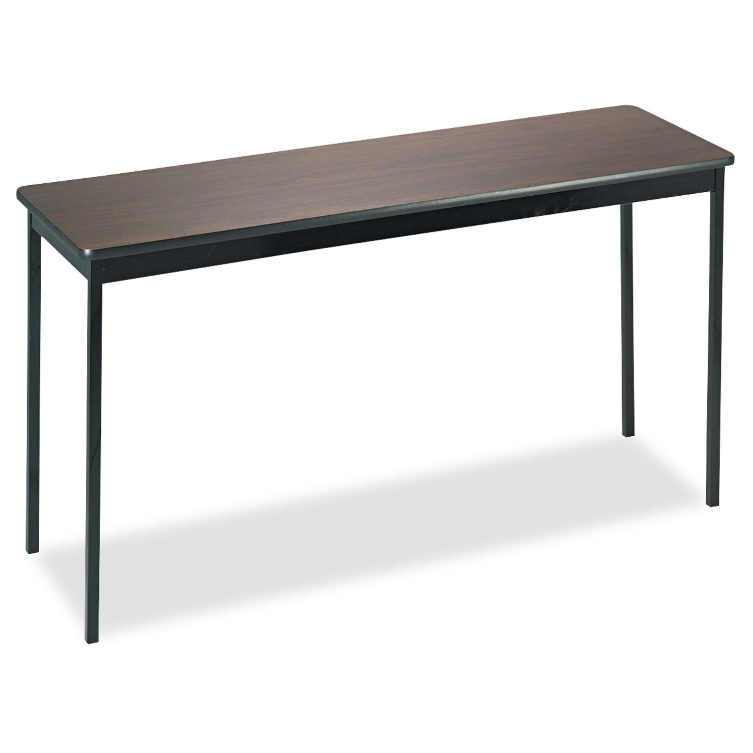 Utility Table, Rectangular, 60w x 18d x 30h, Walnut/Black -