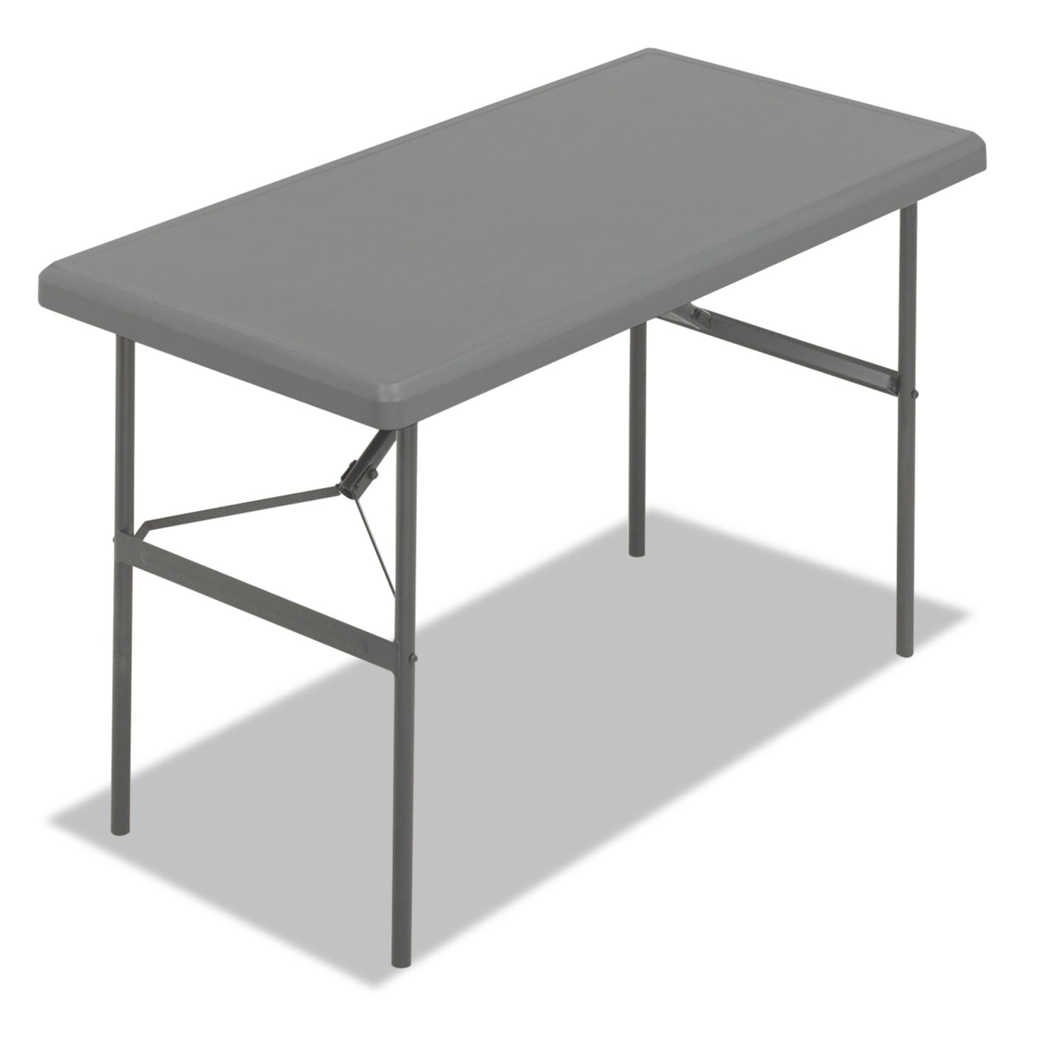 IndestrucTable Classic Folding Table, Rectangular, 48" x 24" x 29", Charcoal -