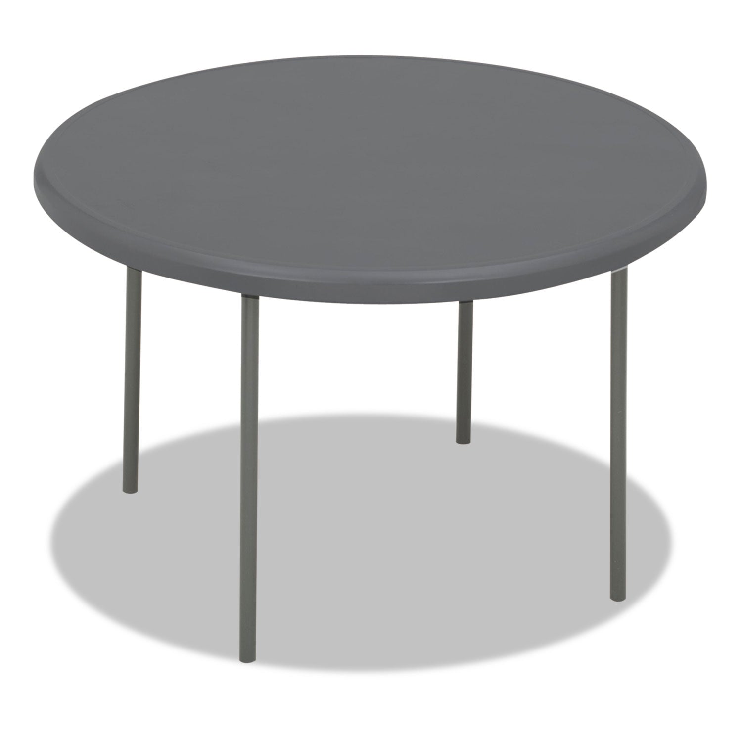IndestrucTable Classic Folding Table, Round, 48" x 29", Charcoal -
