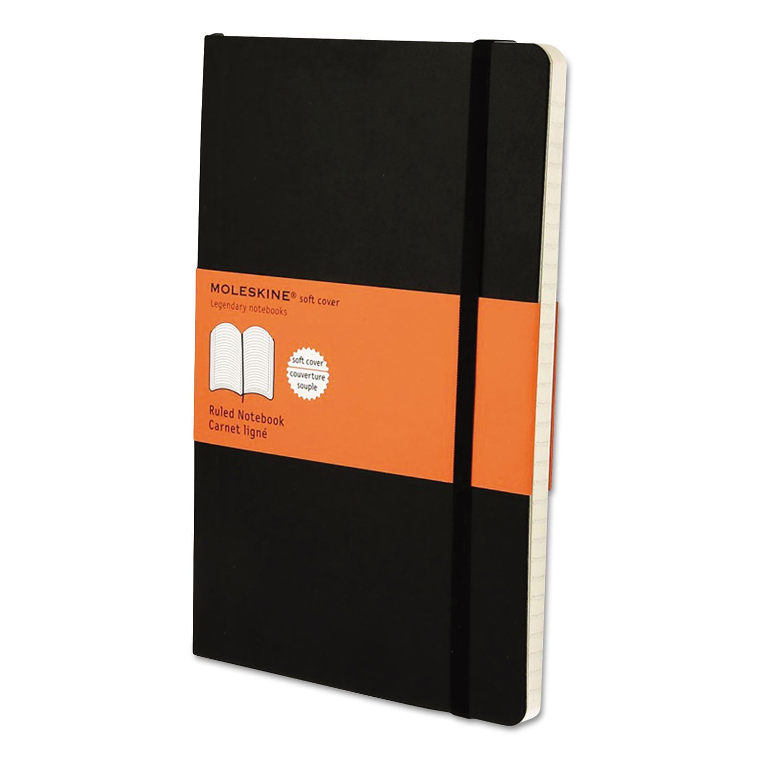Classic Softcover Notebook, 1-Subject, Narrow Rule, Black Cover, (192) 8.25 x 5 Sheets -