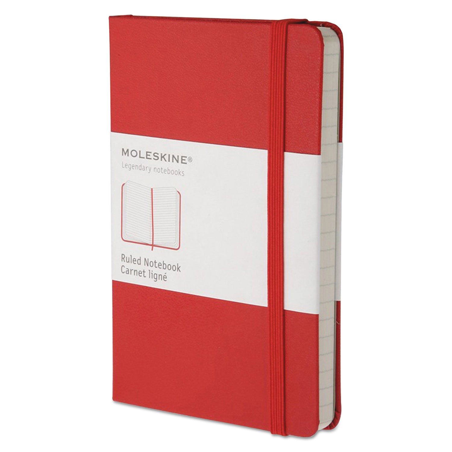 Hard Cover Notebook, 1-Subject, Narrow Rule, Red Cover, (192) 5.5 x 3.5 Sheets -