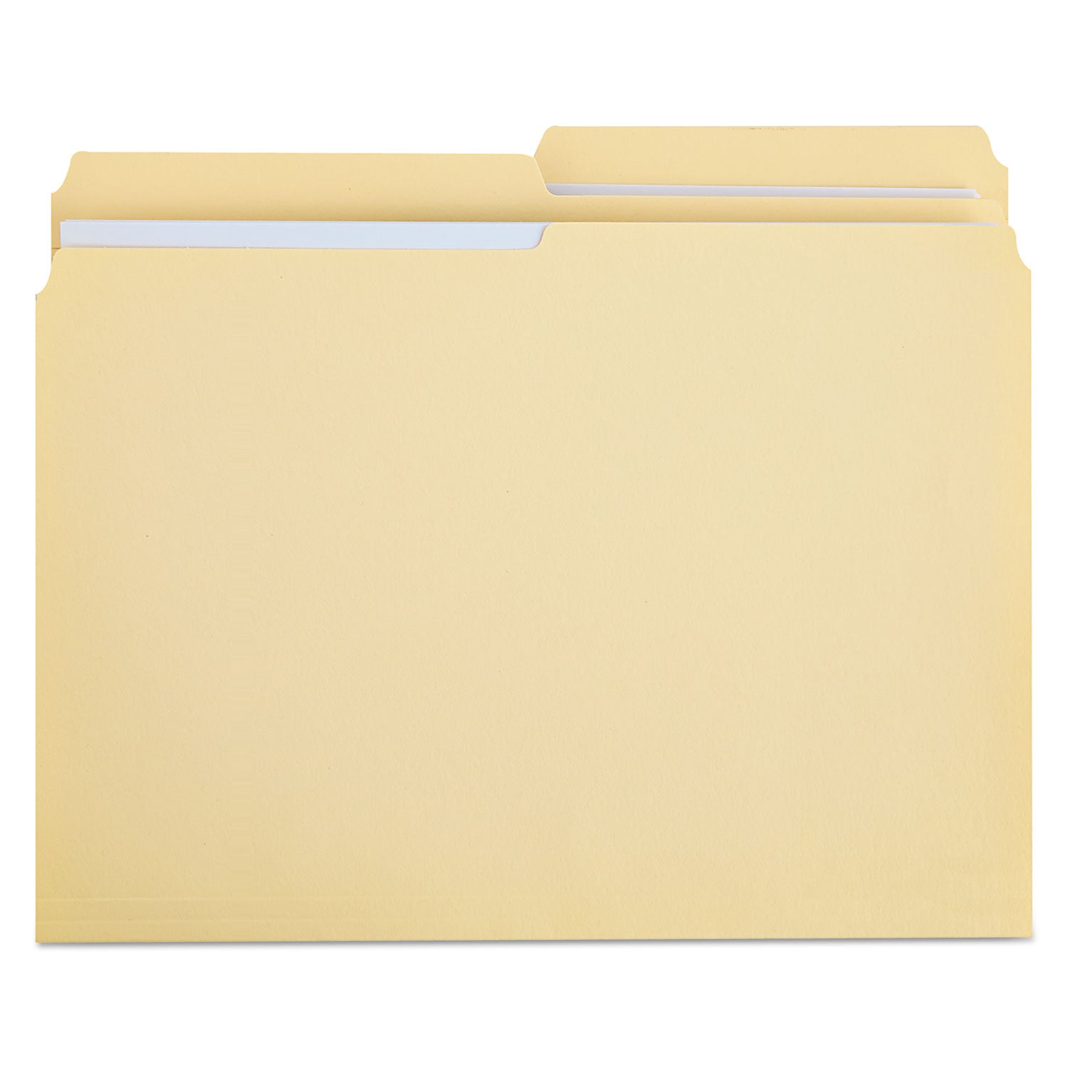 Double-Ply Top Tab Manila File Folders, 1/2-Cut Tabs: Assorted, Letter Size, 0.75" Expansion, Manila, 100/Box -