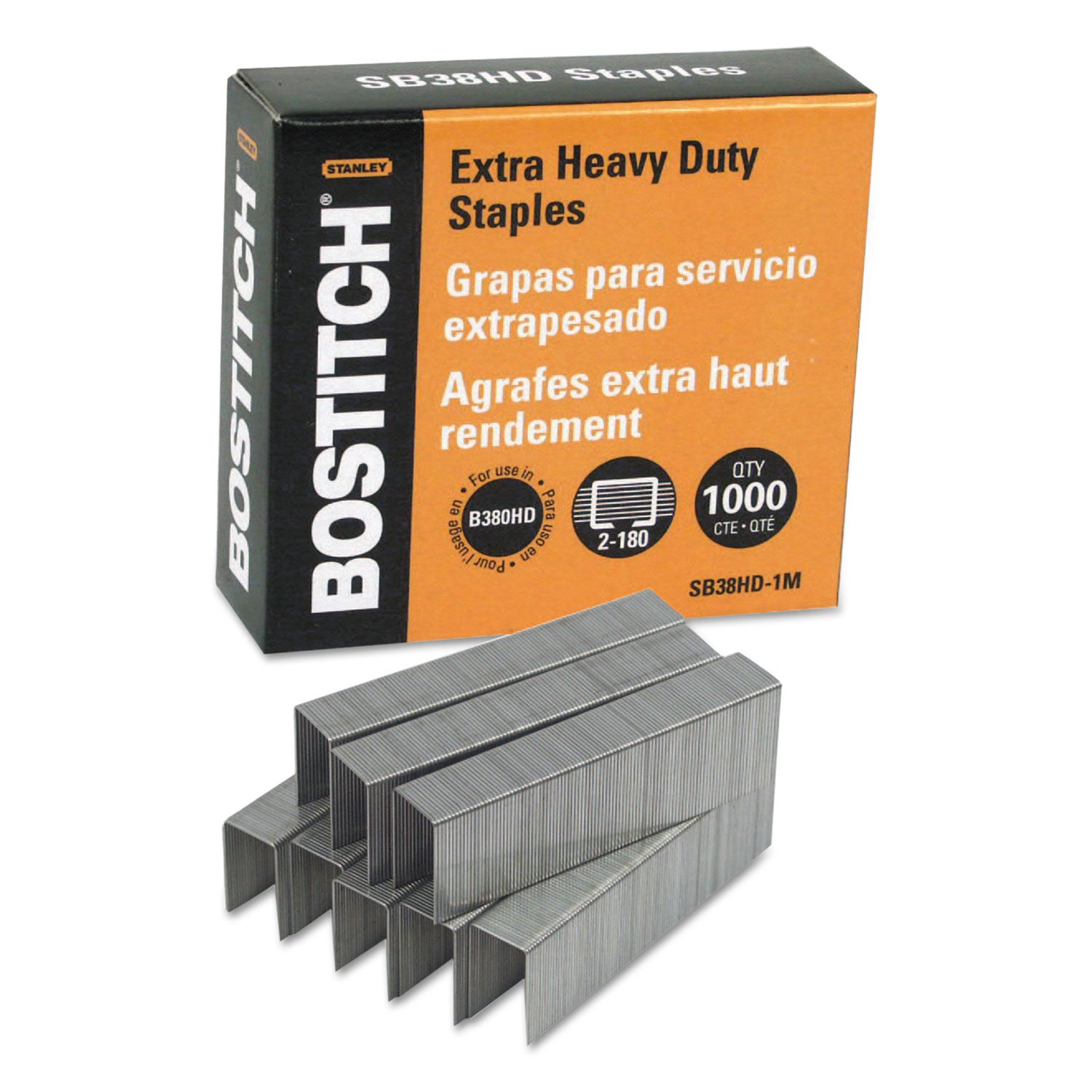 Heavy-Duty Premium Staples, 0.88" Leg, 0.5" Crown, Steel, 1,000/Box -
