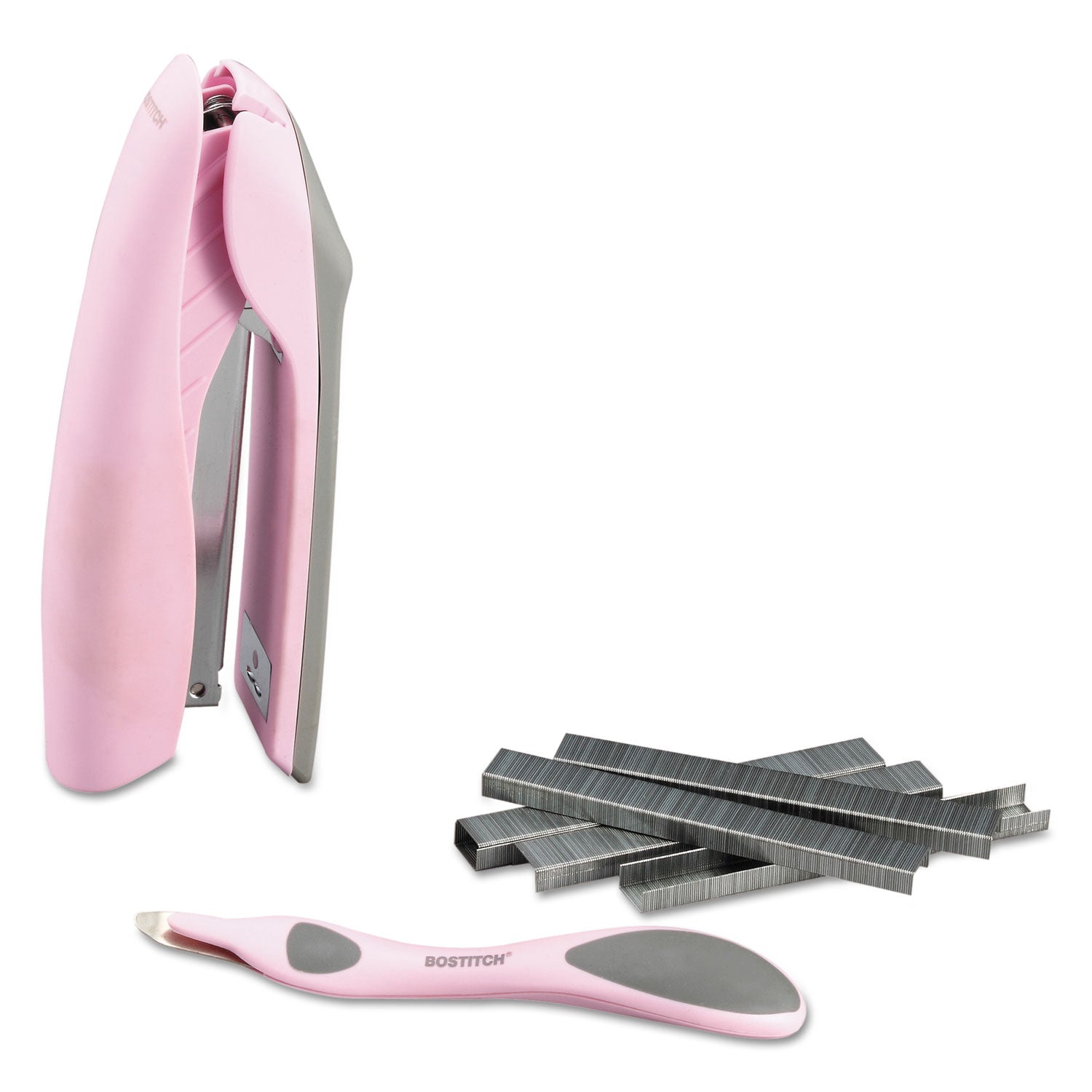 Velvet No-Jam Stapler Plus Pack, 20-Sheet Capacity, Pink -